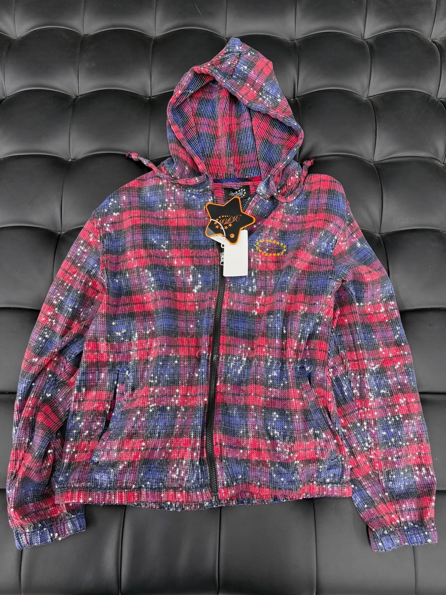 AVAVAV AFB Sequin Plaid Hooded Shirt Size US M / EU 48-50 / 2 - 1 Thumbnail