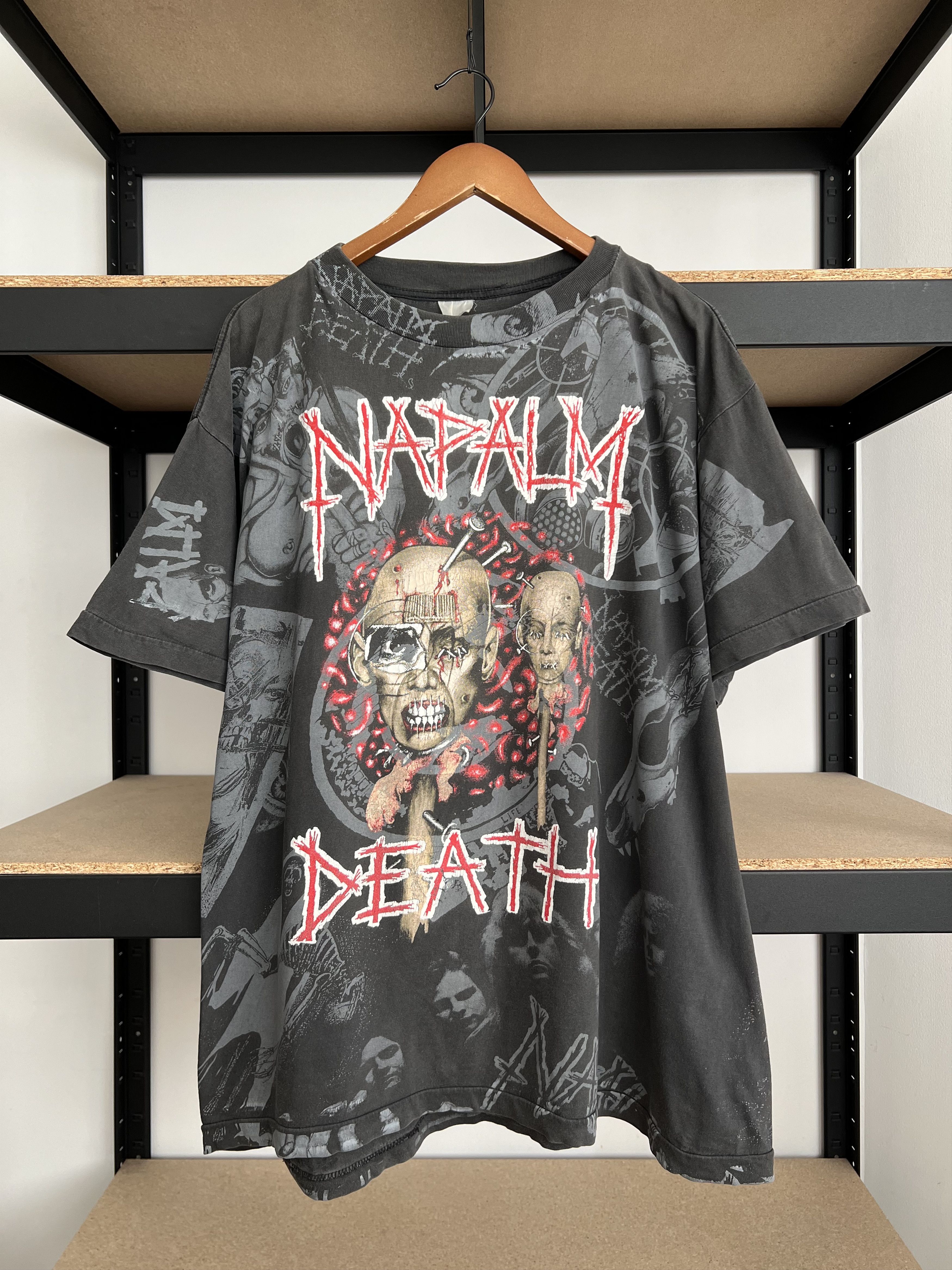 Band Tees Vintage 1994 Napalm Death European Tour AOP T-shirt Size US XL / EU 56 / 4 - 1 Thumbnail