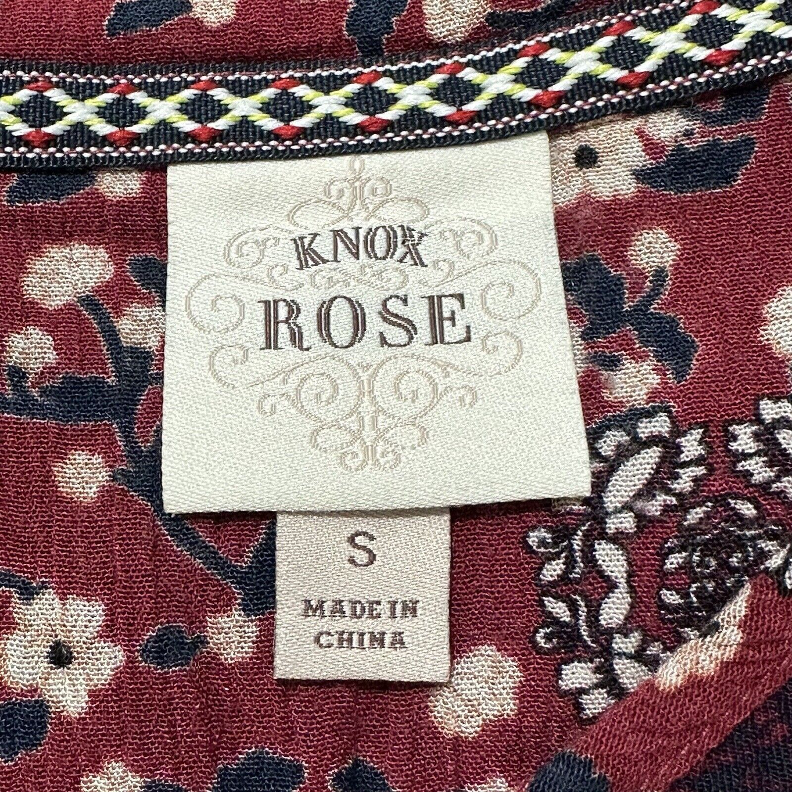 Other Knox Rose Small Dress V Neck Floral Red Lightweight Pullover Size S / US 4 / IT 40 - 3 Thumbnail
