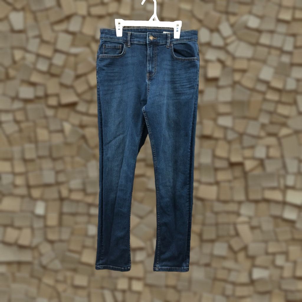 Vintage M&S The Lily Slim Jeans Womens Size 12 Mid Rise Dark Wash Blue Denim Size 34" / US 12 / IT 48 - 1 Thumbnail