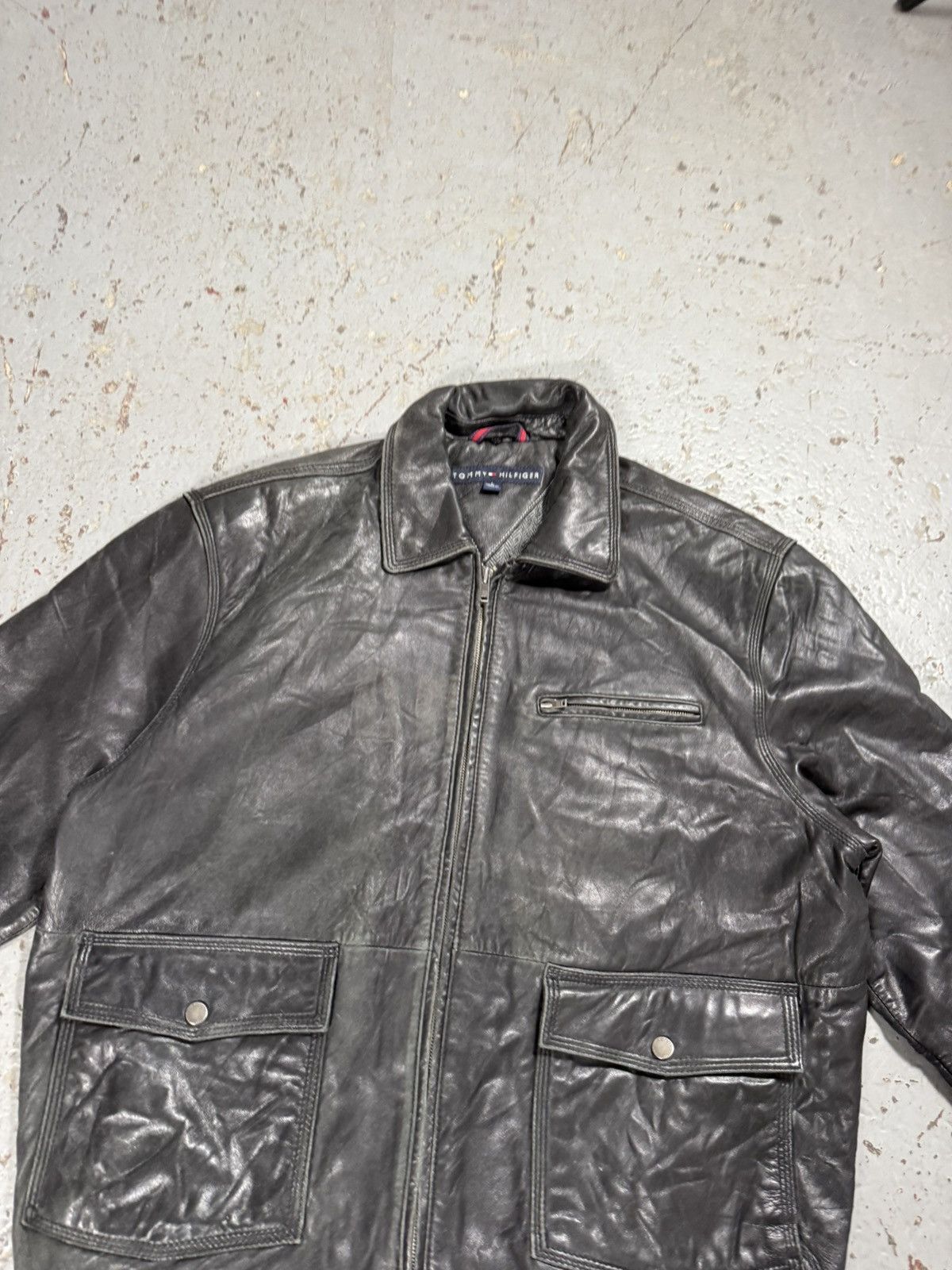 Tommy Hilfiger Vintage Tommy Hilfiger Classic Leather Jacket Size US L / EU 52-54 / 3 - 5 Thumbnail