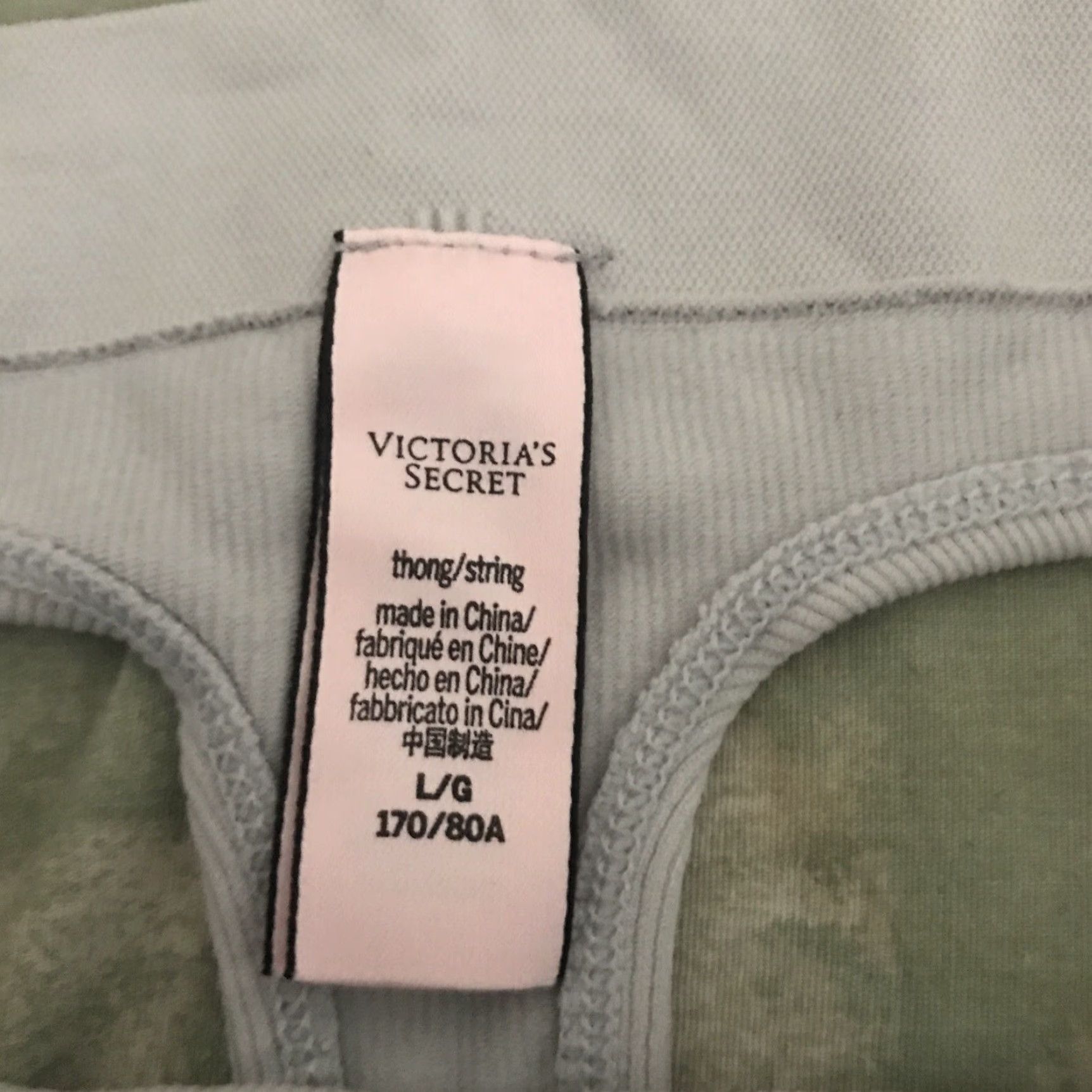 Victoria's Secret Victoria’s Secret Thong Shirt? Actually: Victoria’s Secret Thong Band Logo New Brand Thong Blue Gray L X2 Womens Knickers Blue Gray Size Large Size ONE SIZE - 3 Thumbnail