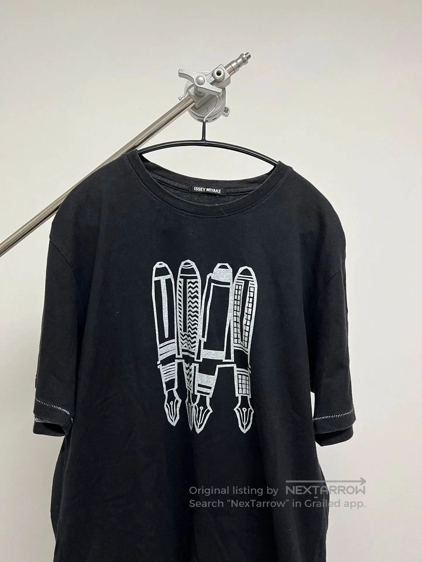 Issey Miyake Black Short Sleeve Graphic T. Size US XL / EU 56 / 4 - 4 Thumbnail