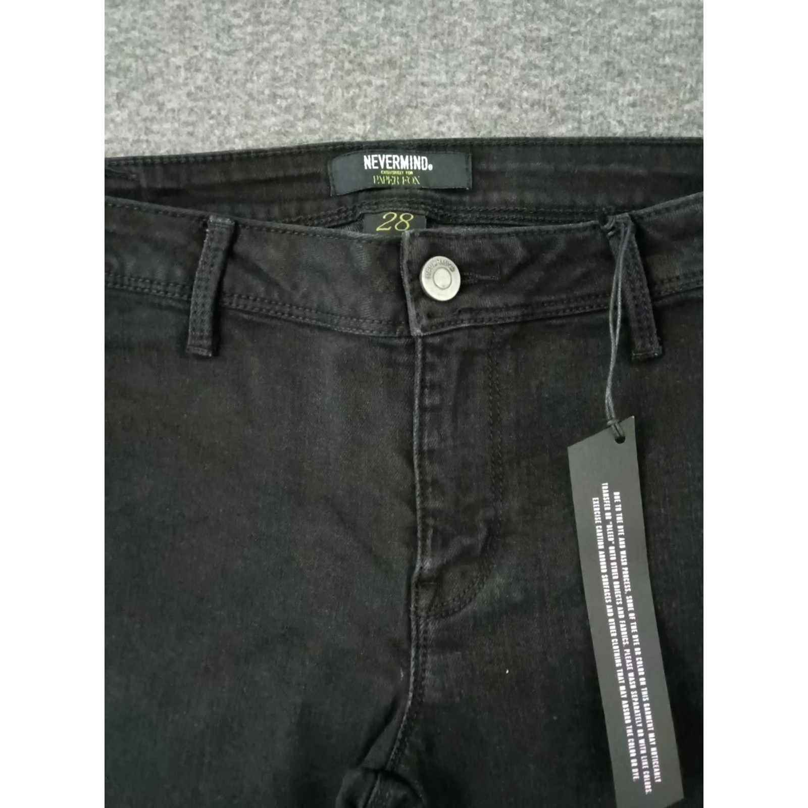 B Sides Nevermind Paper Fox Nevermind Jeans 5-Pocket Skinny Denim Dark Wash Black 28 Womens Jeans Skinny 90s Ladies Black Dark Wash 28 Size 28" / US 6 / IT 42 - 4 Thumbnail