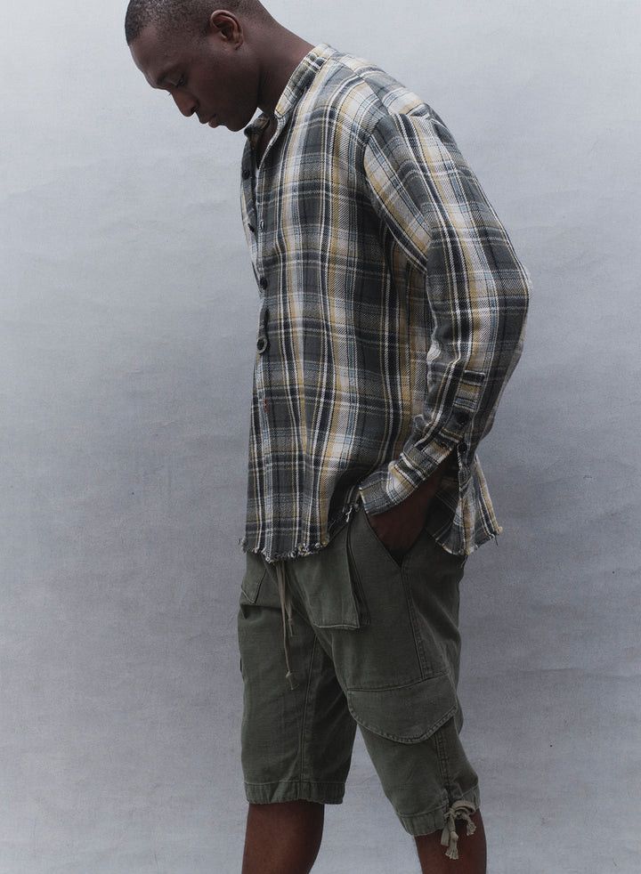 Greg Lauren $850 Greg Lauren Charcoal Plaid Studio Shirt Size US XL / EU 56 / 4 - 5 Thumbnail