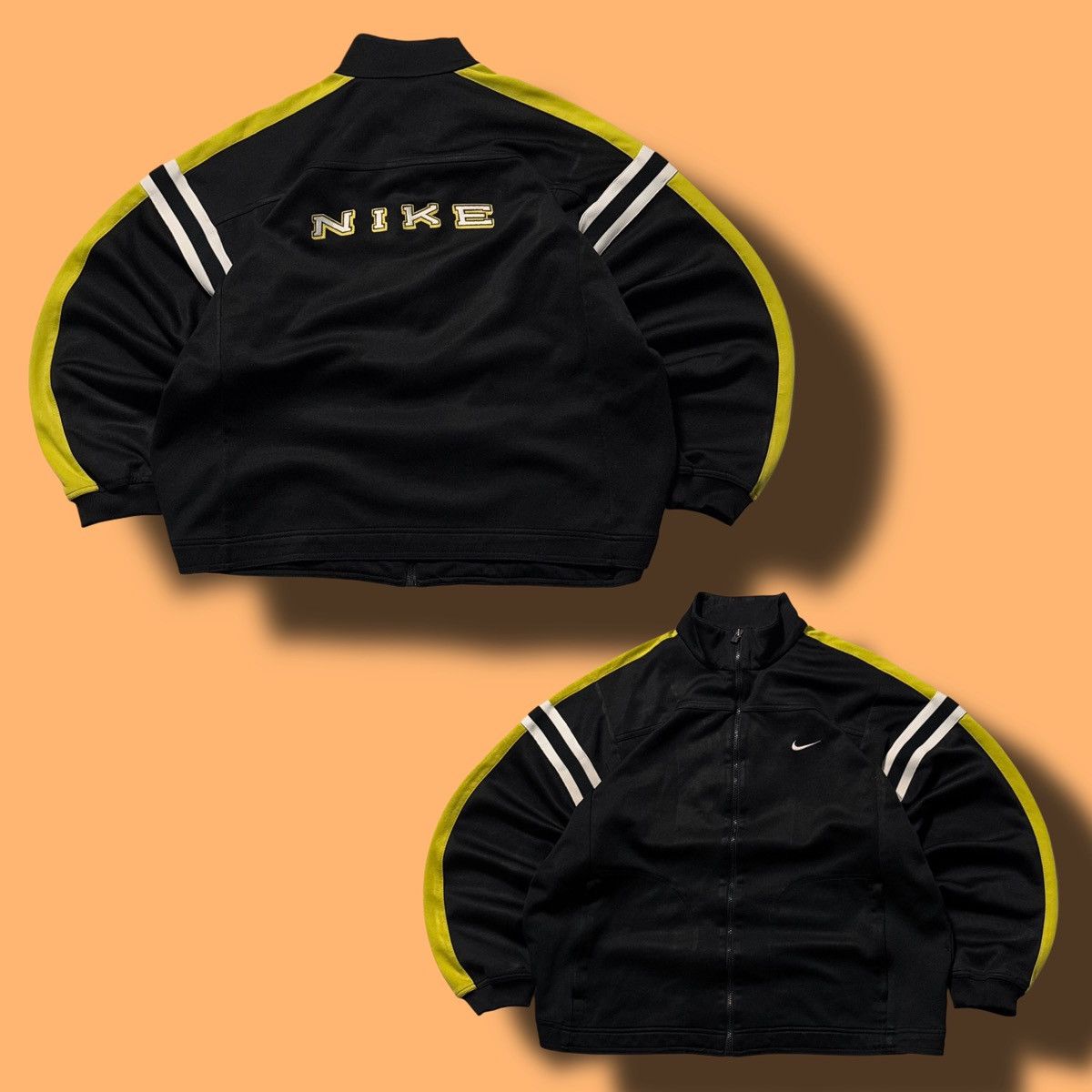 Nike × Vintage 90s Nike Vintage Big Logo Oversize Boxy Fit Track Jacket Size US L / EU 52-54 / 3 - 1 Thumbnail