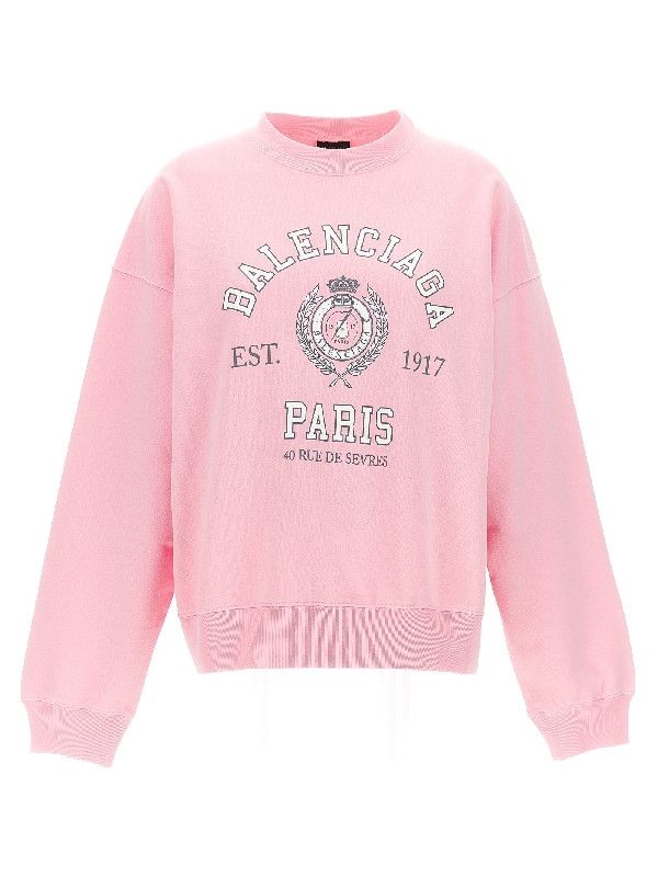 Balenciaga o1in1g0225 College 1917 Sweatshirt Regular Fit in Pink Size L / US 10 / IT 46 - 2 Thumbnail