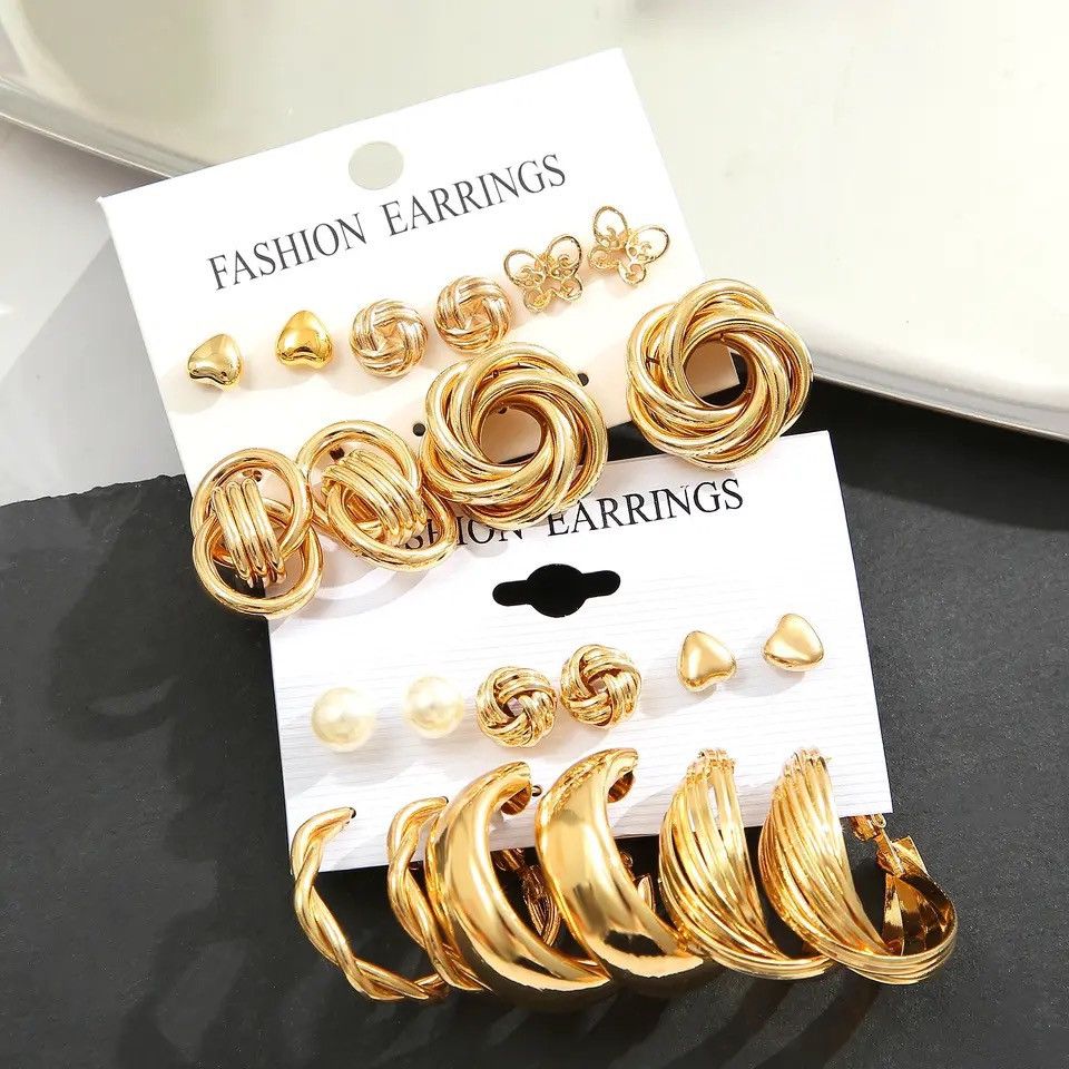 Jewelry 11 Pairs A Set Fashion Zinc Alloy Faux Pearl Size ONE SIZE - 2 Thumbnail