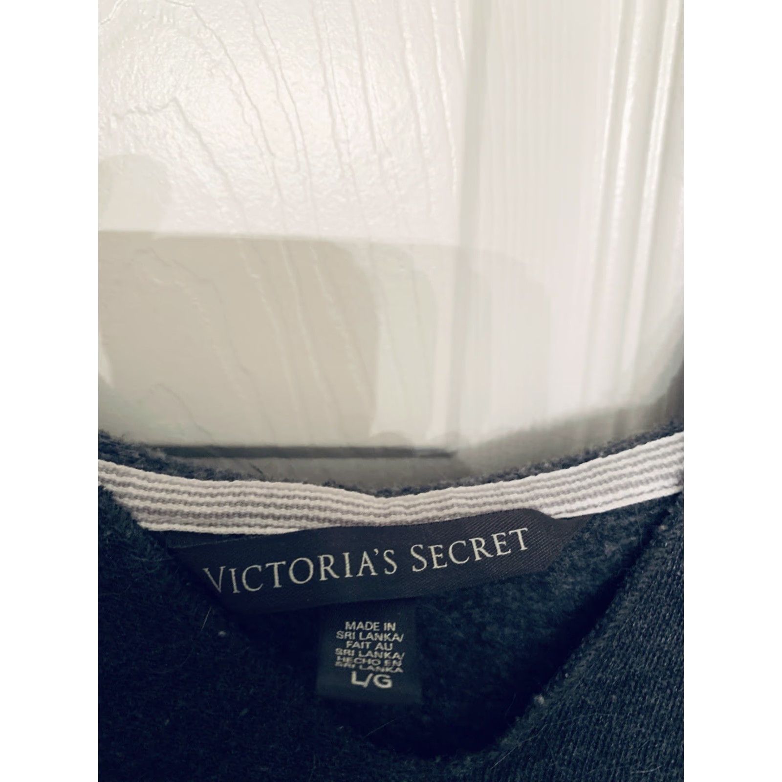 Victoria's Secret VINTAGE Victoria’s Secret V-Neck Hoodie Women Large Smoke Gray With Wings Size L / US 10 / IT 46 - 3 Thumbnail