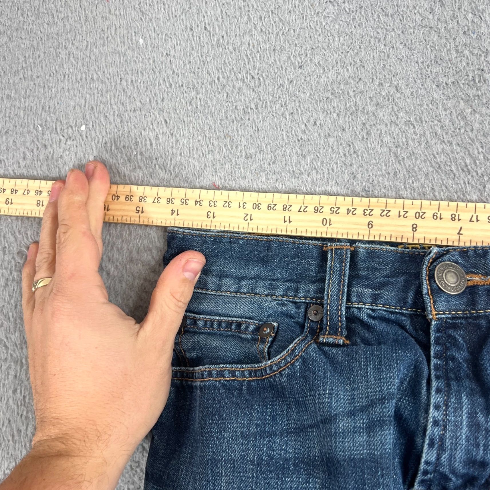 American Eagle Outfitters American Eagle Jeans Men's 28x30 (Fits 28x27.5) Blue Original Straight Stretch Size US 28 / EU 44 - 5 Thumbnail