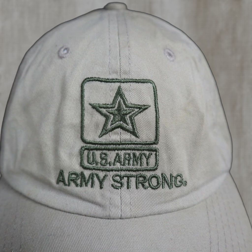 Our Legacy Legacy US Army Logo Embroidered Hat Cap Tan Navy Military Logo Strapback Adjustable Mens Hat Size ONE SIZE - 1 Thumbnail