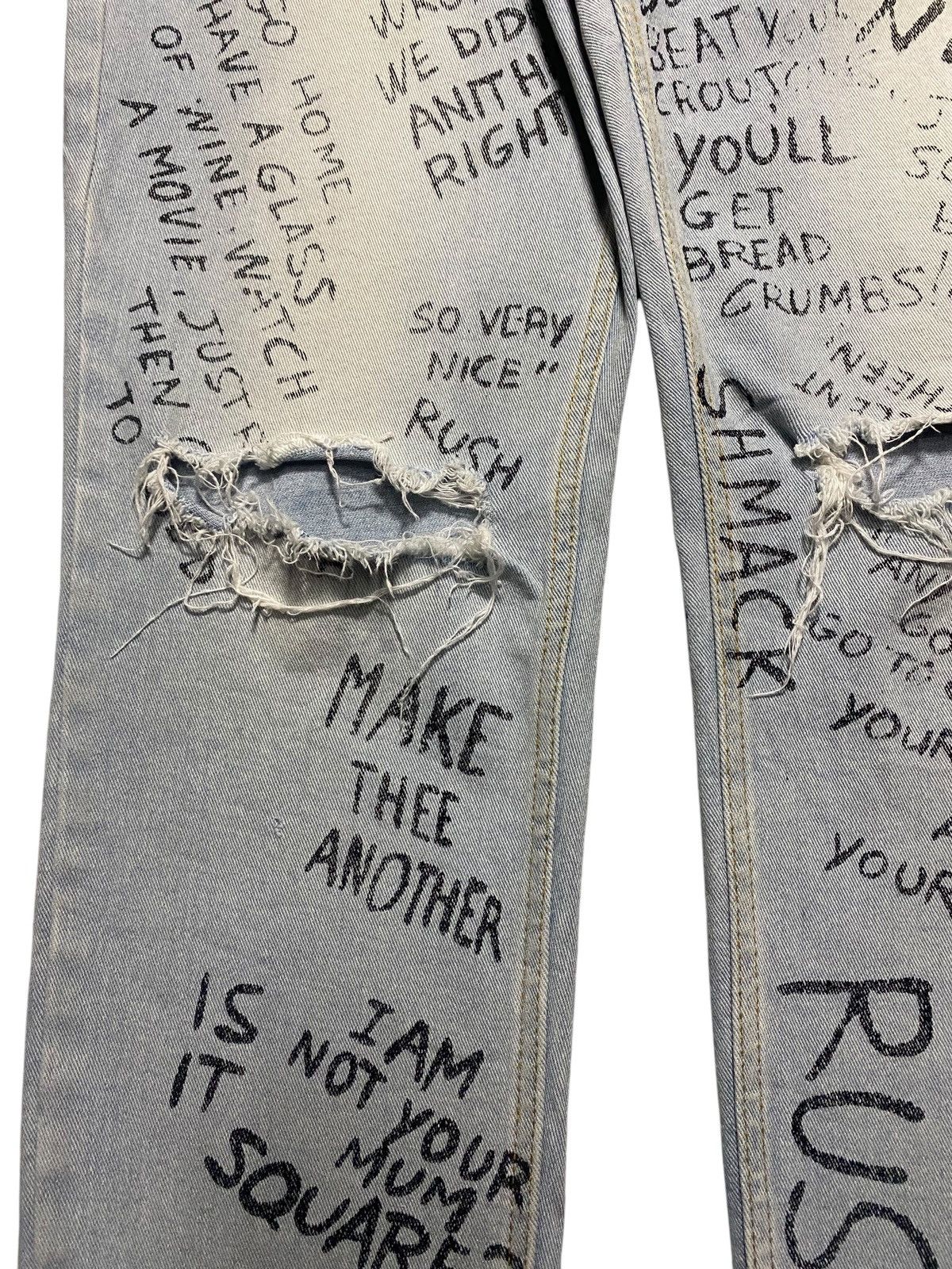 Japanese Brand Customised vintage jeans hand written slogan paint splatter Size US 31 - 7 Thumbnail