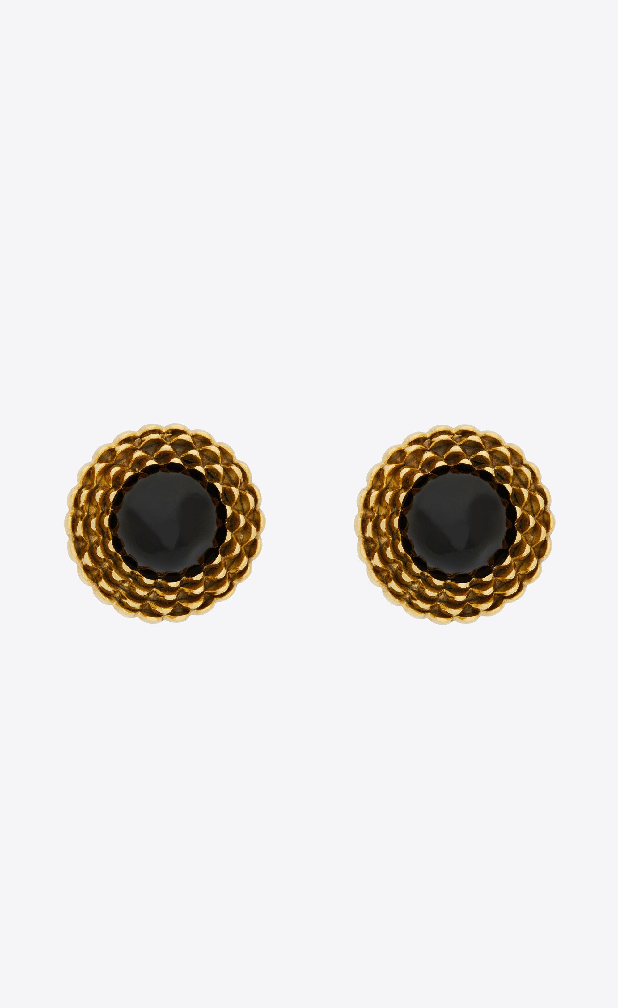 Saint Laurent Paris o1la1rc1a0325 Size: OS / 763162 Vintage Cabochon Earrings Size ONE SIZE - 1 Thumbnail