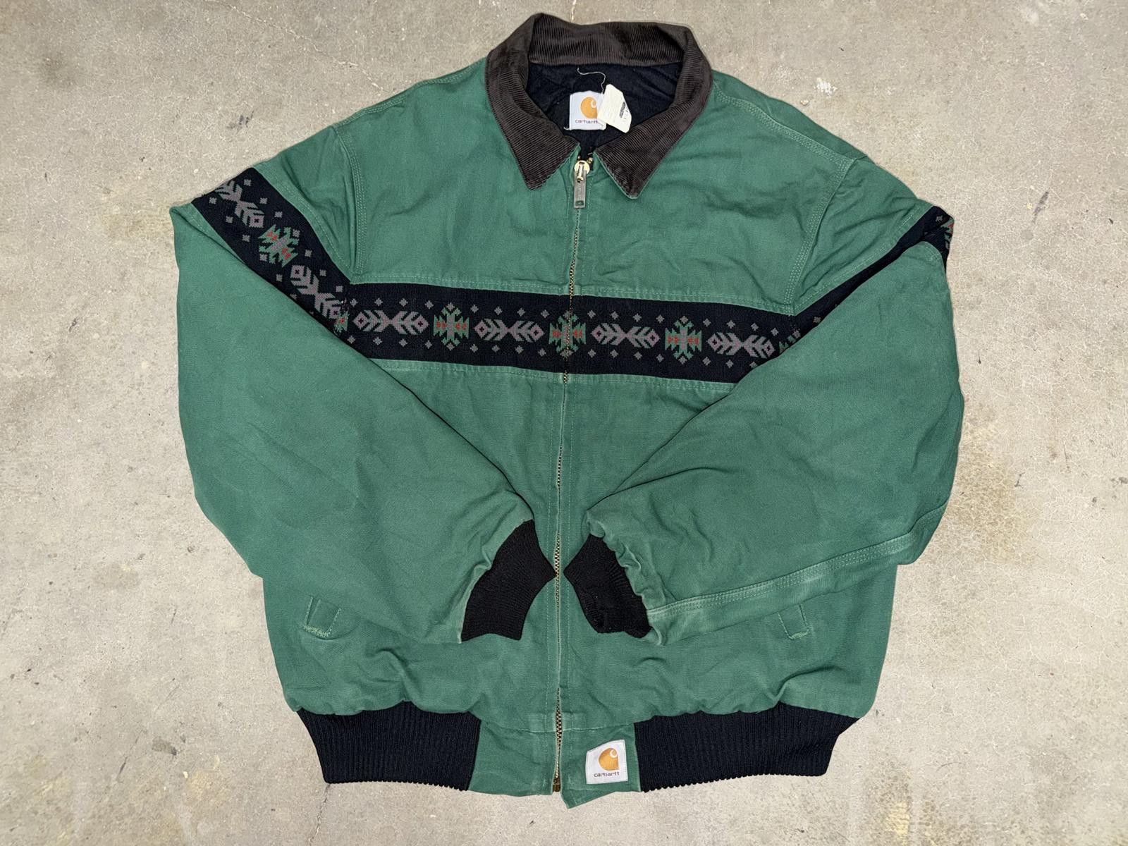 Carhartt Rare 1994 Carhartt Green Aztec Santa Fe Jacket JQ0458 Size US XXL / EU 58 / 5 - 1 Thumbnail