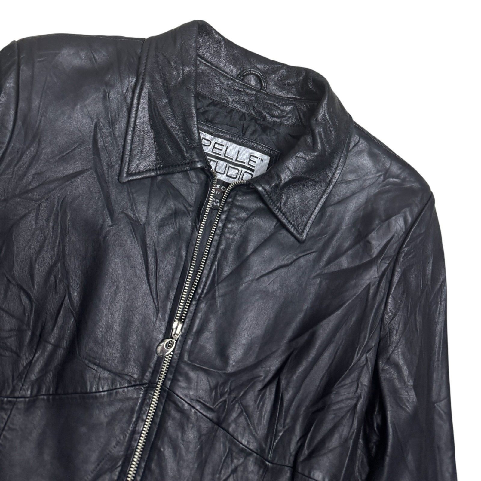 Wilsons Leather WILSONS LEATHER PELLE STUDIO Cropped Designer Jacket Large Size L / US 10 / IT 46 - 2 Thumbnail