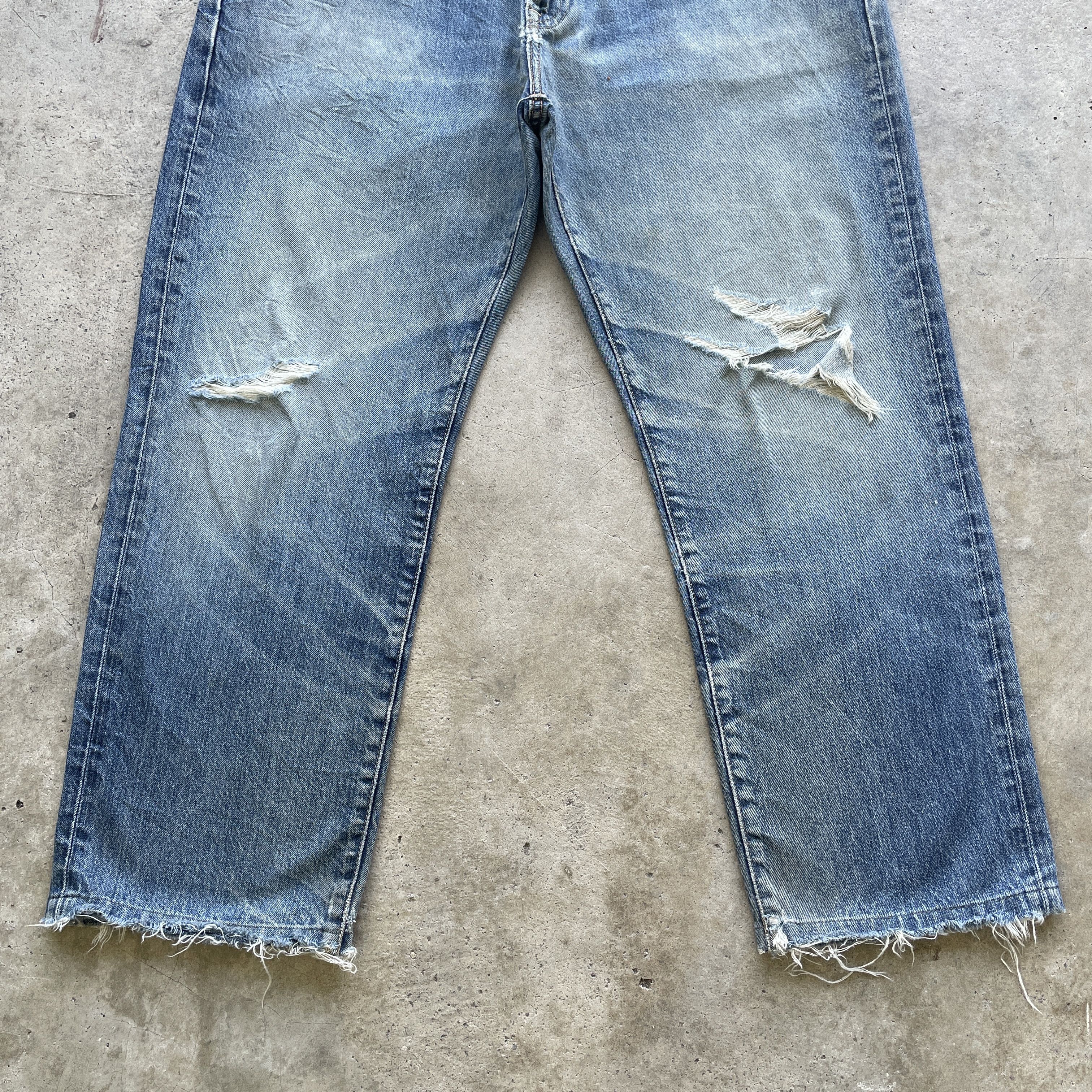 Japanese Brand VINTAGE JAPANESE FADED DENIM DISTRESSED JEANS PANTS W38x27 Size US 38 / EU 54 - 4 Thumbnail