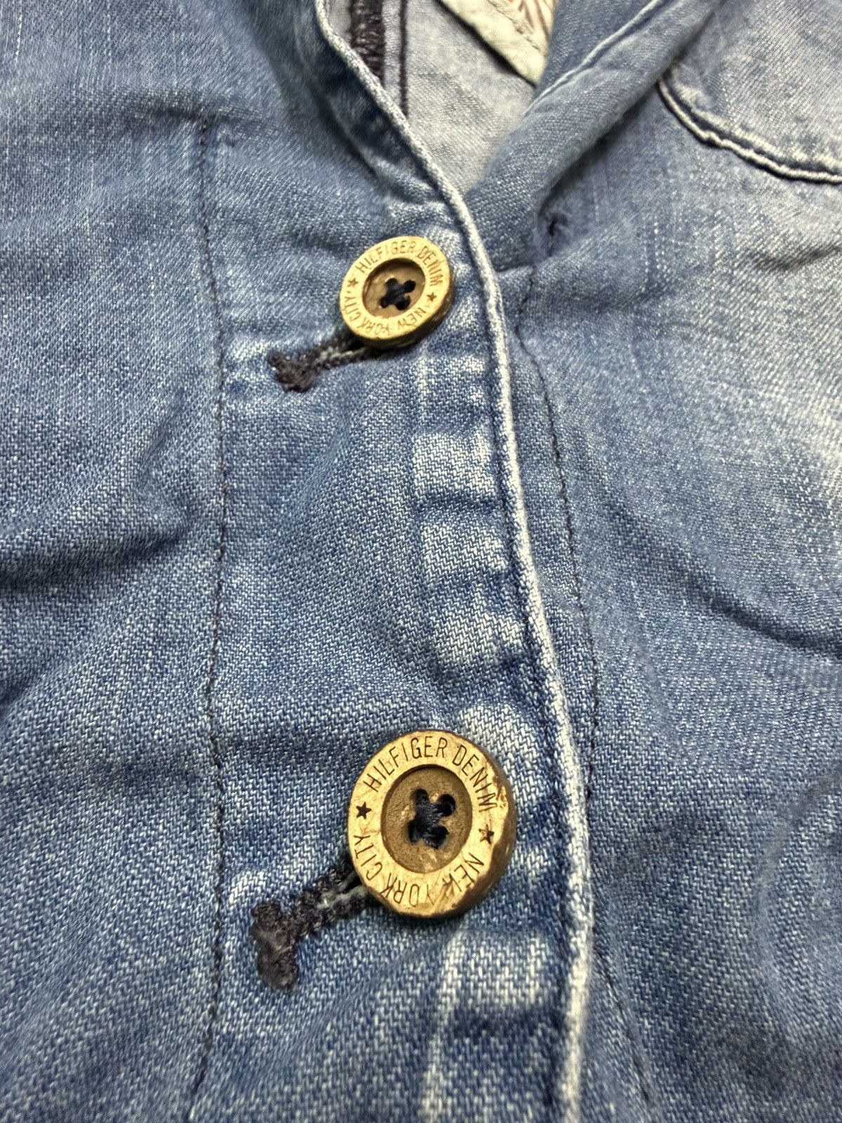 Tommy Hilfiger Tommy Hilfiger light wash denim blazer jacket patch pocket Size XS / US 0-2 / IT 36-38 - 8 Thumbnail