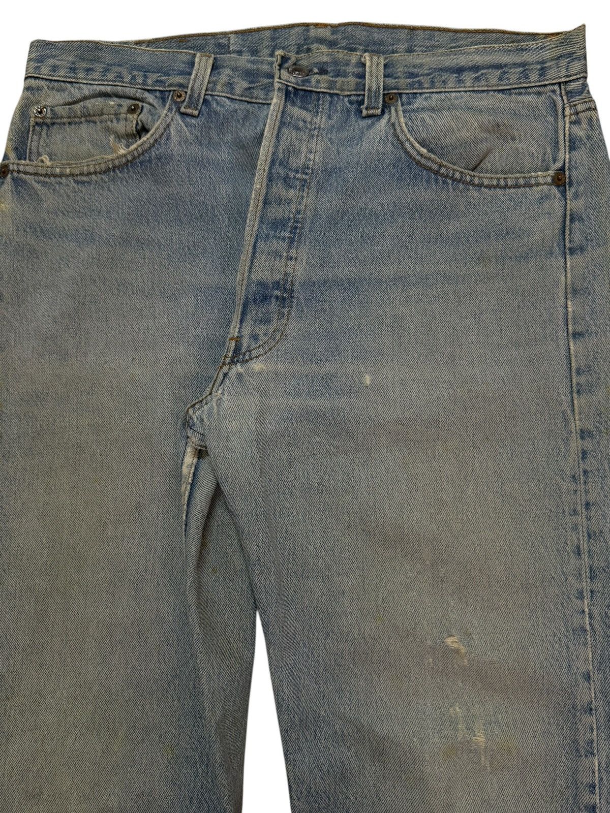 Levi's Vintage 80s Levis 501 Blue Mud Wash Distress Regular Fits Size US 33 - 3 Thumbnail