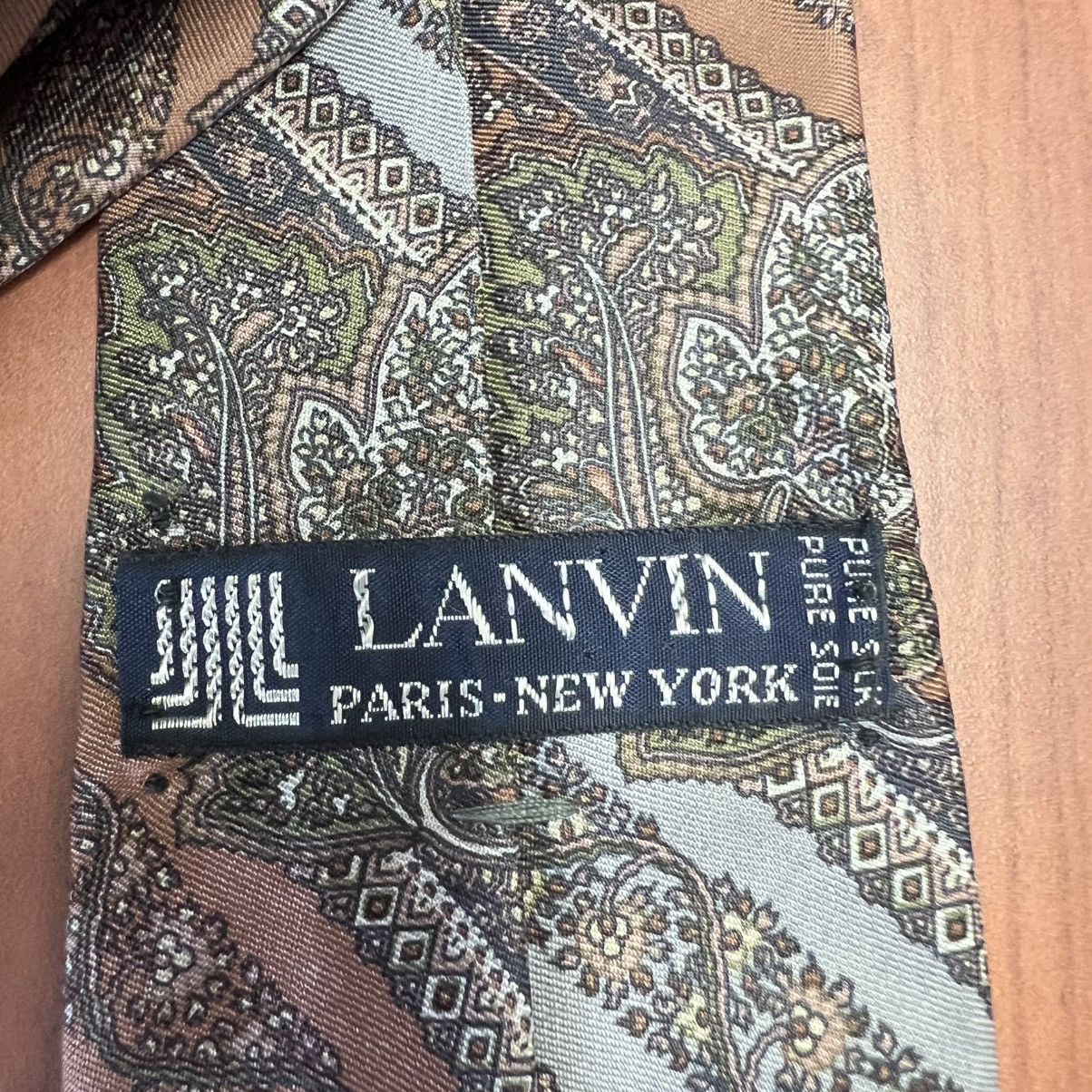 Lanvin Vtg Lanvin Paris Multi-Color Paisley Silk Tie 55”x3” Size ONE SIZE - 6 Thumbnail