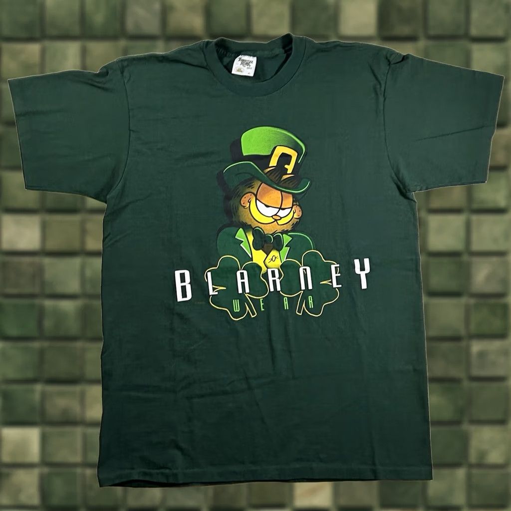 Vintage VINTAGE Garfield Blarney Wear St. Patrick’s Day Shirt Paws Size XL 90s Green Mens Shirt Size US XL / EU 56 / 4 - 1 Thumbnail