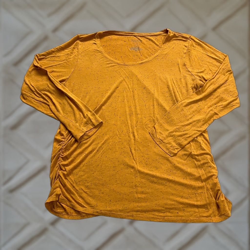 Vintage A Glow Maternity Blouse Women 2XL Mustard Yellow Long Sleeve Casual Stretch Size XXL / US 16-18 / IT 52-54 - 1 Thumbnail