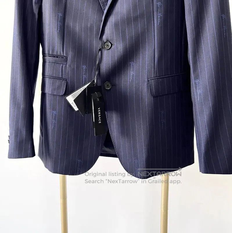 Versace Versace Men's Long Sleeve Wool Blazer in Navy . Size US M / EU 48-50 / 2 - 3 Thumbnail