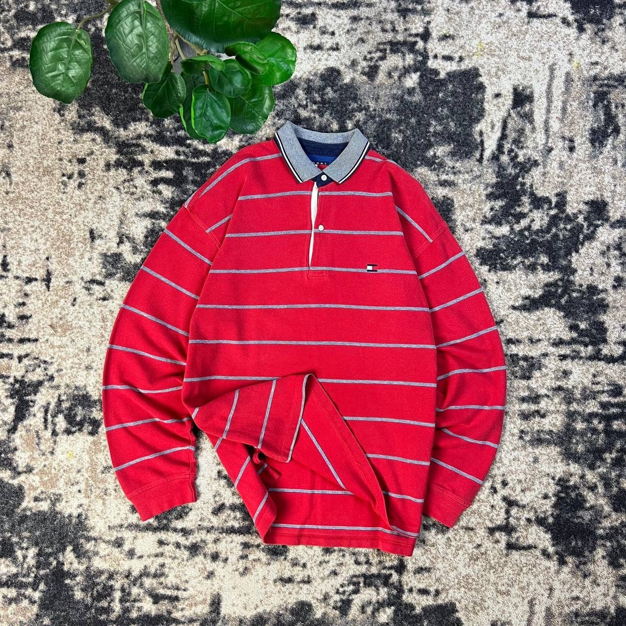 Tommy Hilfiger Tommy Hilfiger Vintage Y2K Striped Rugby Longsleeve Size US L / EU 52-54 / 3 - 1 Thumbnail