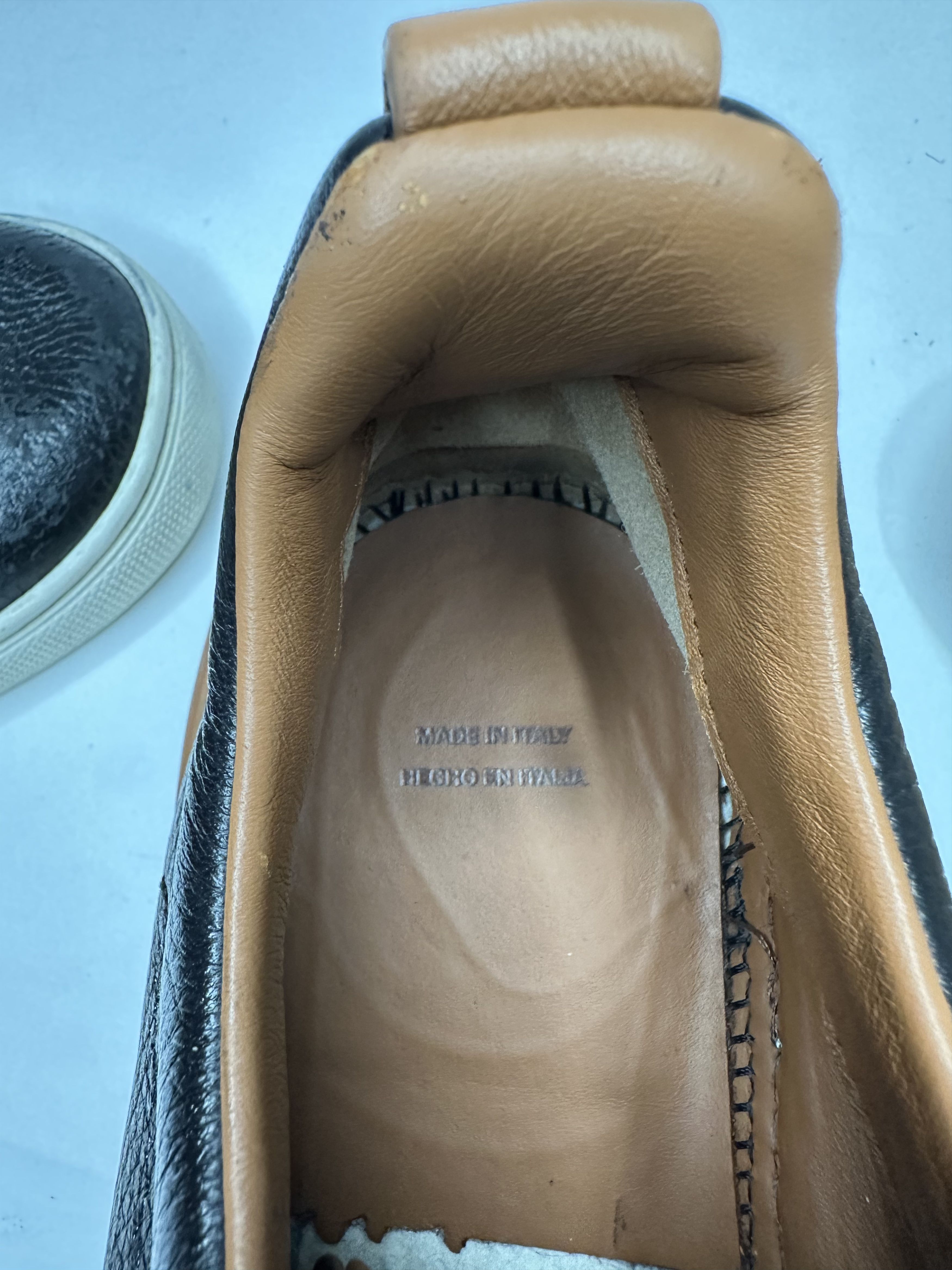 Z Zegna Zegna Triple Stitch Black Deerskin Leather Low Top Sneakers. Size US 7.5 / EU 40-41 - 8 Thumbnail