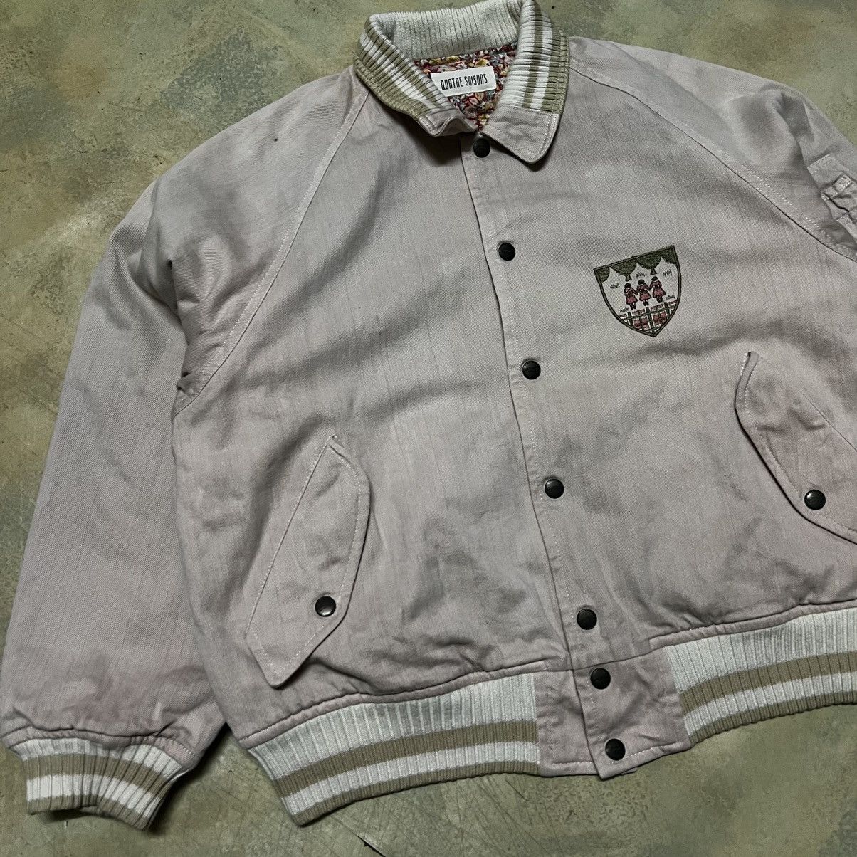 Japanese Brand Quatae Saisons Japanese Brand Bomber Jacket distresse Size US L / EU 52-54 / 3 - 4 Thumbnail