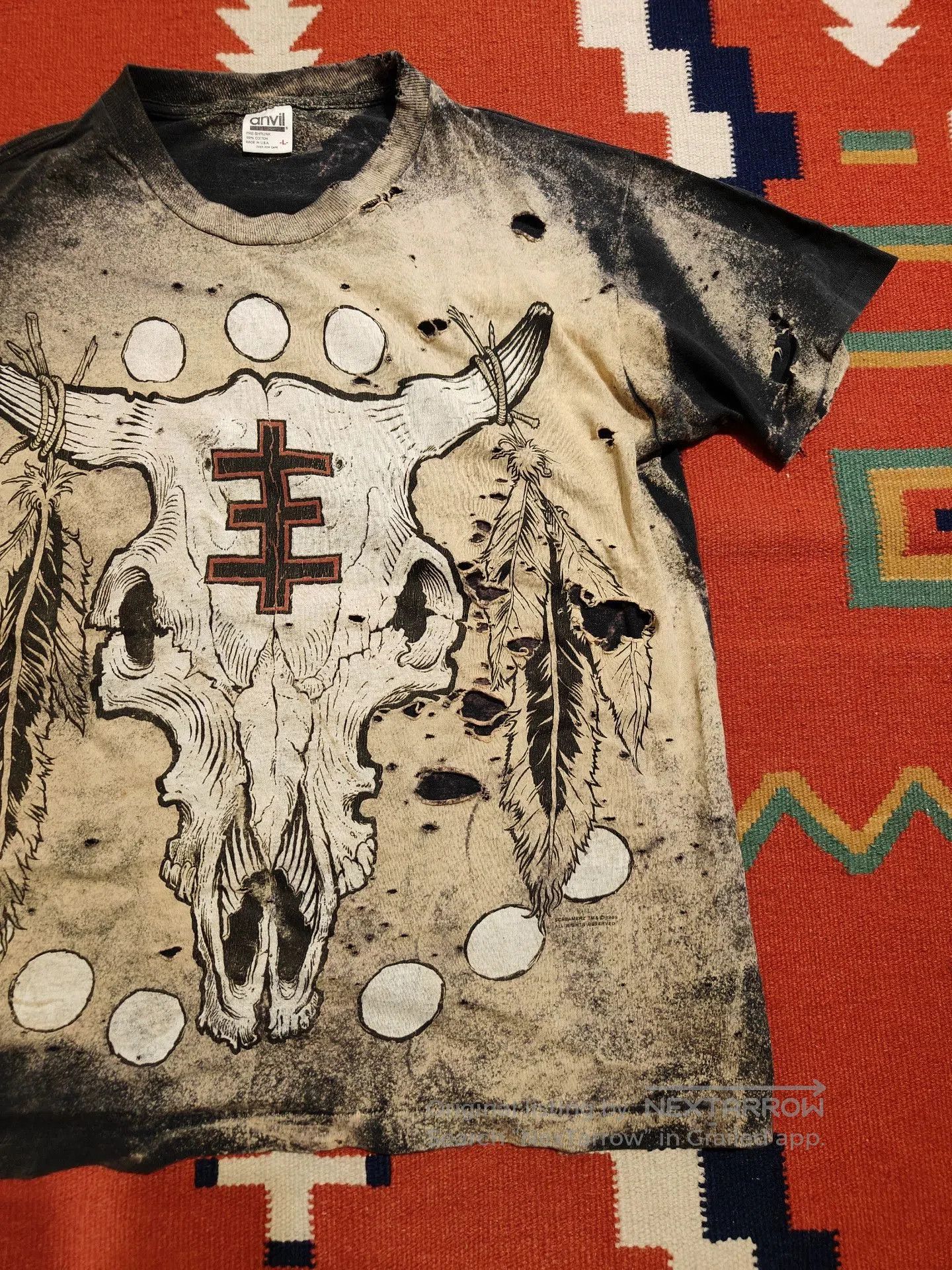 Vintage Vintage Anvil Skeleton Graphic Tee. Size US L / EU 52-54 / 3 - 6 Thumbnail