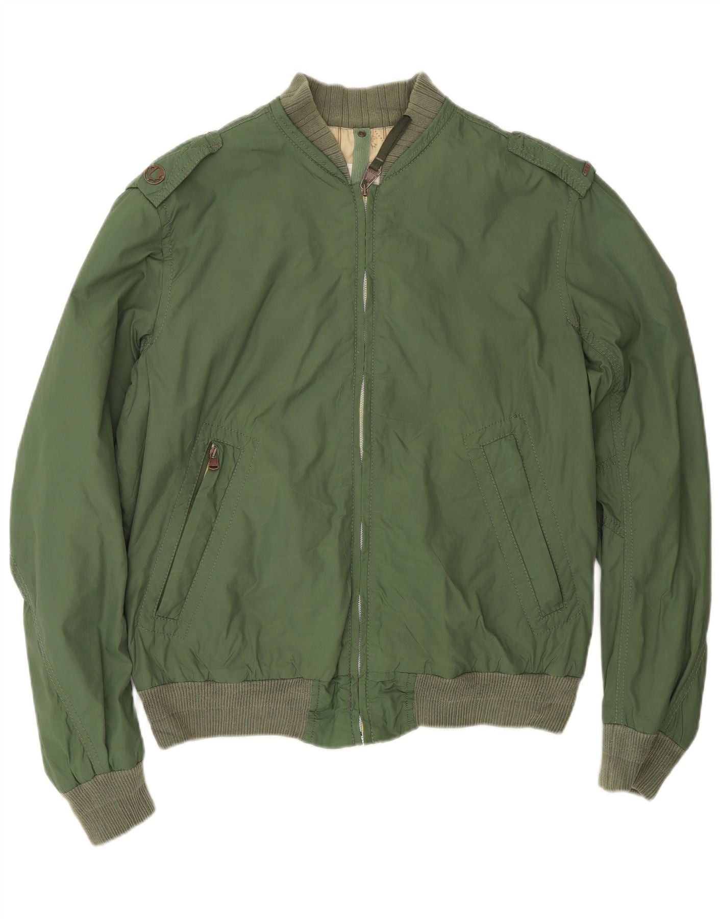 Diesel Mens Military Bomber Jacket UK 42 XL Green Nylon Size US XXL / EU 58 / 5 - 1 Thumbnail