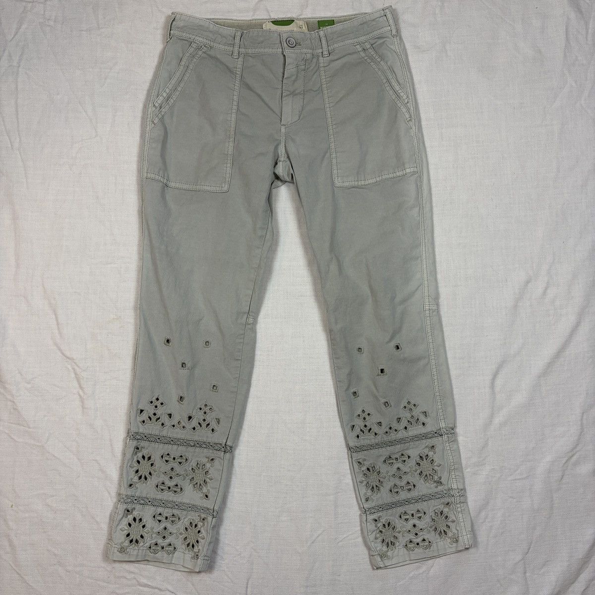 Anthropologie Anthropologie the wanderer floral sage green pants Size 27" / US 4 / IT 40 - 3 Thumbnail