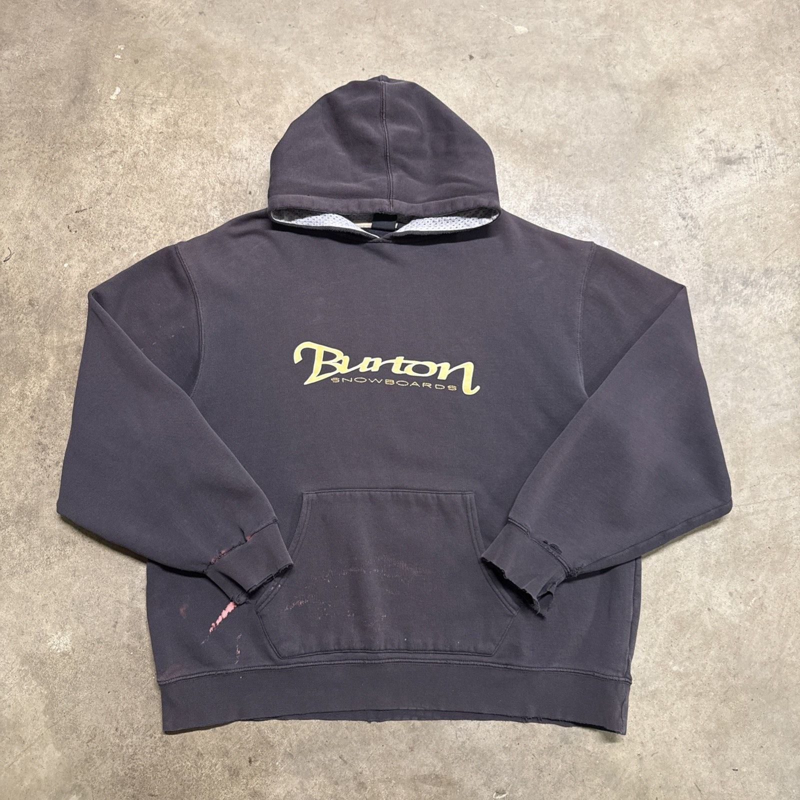 Burton Vintage Burton Hoodie Mens XL Black 90s Skate Faded Snowboar Size US XL / EU 56 / 4 - 1 Thumbnail