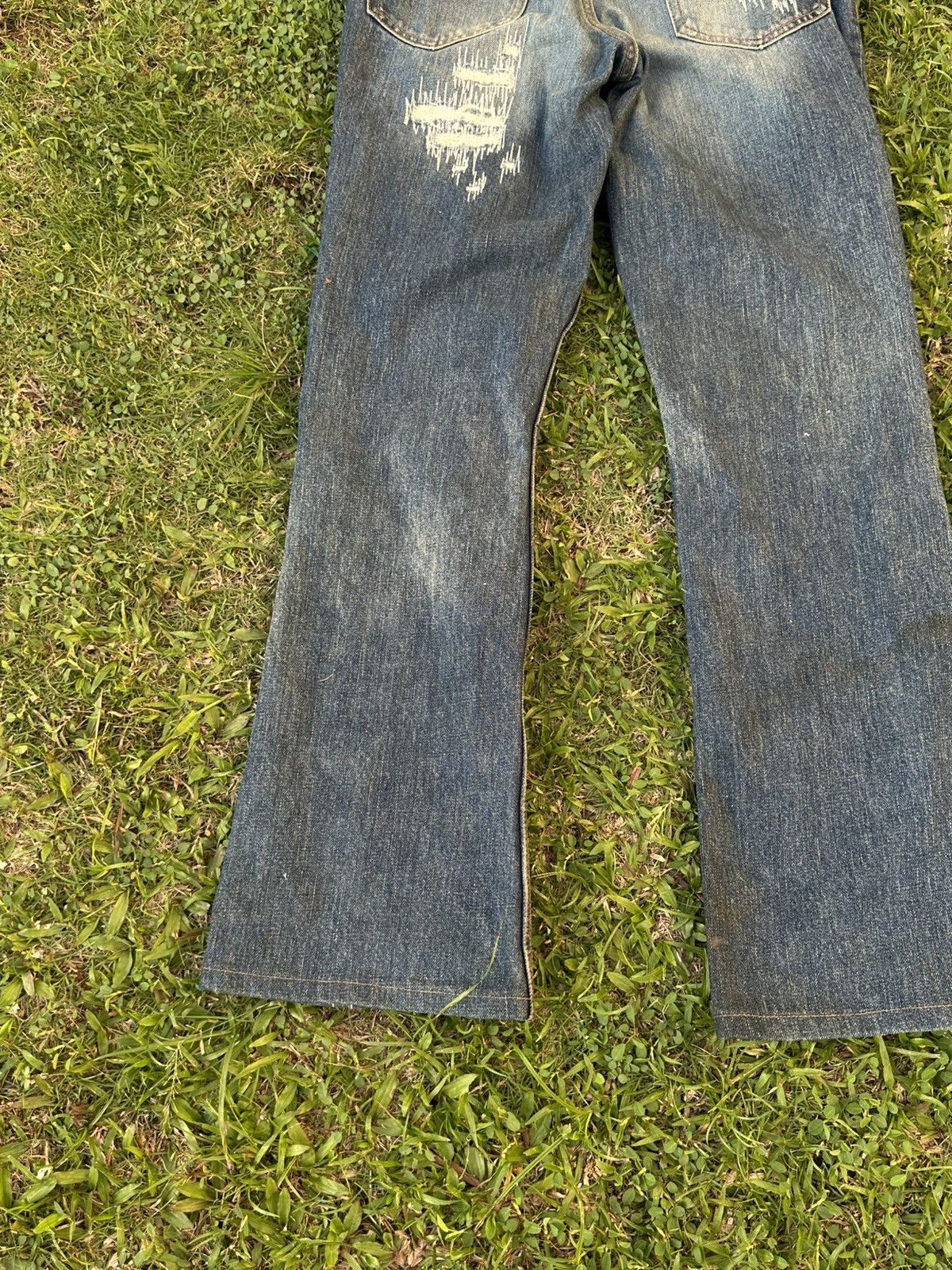 Shellac Shellac Bootcut Flare Distressed Style Blue Denim Size US 28 / EU 44 - 20 Thumbnail