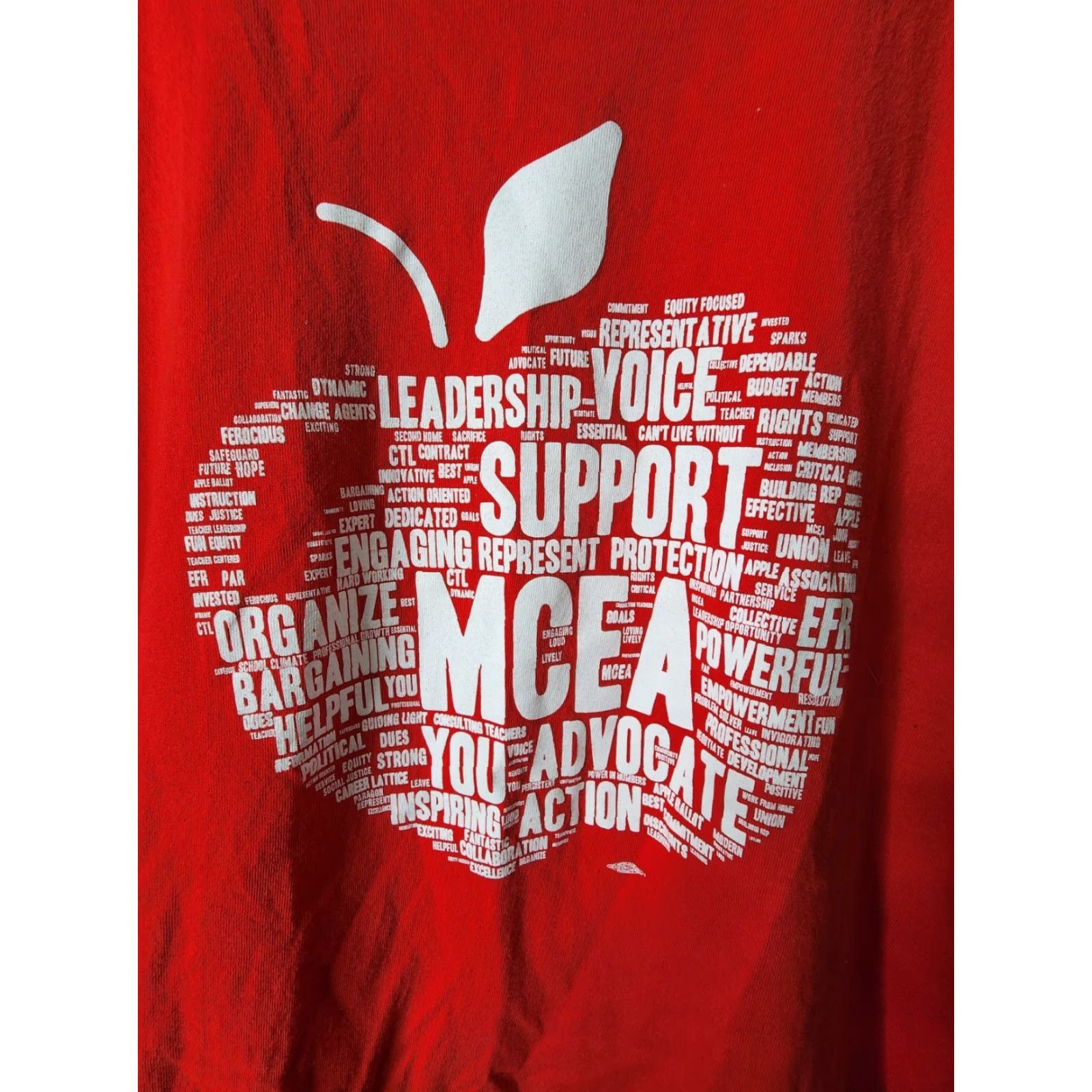Apple Adult L Shirt Red Apple Teacher MCEA Union Made USA Size US L / EU 52-54 / 3 - 3 Thumbnail