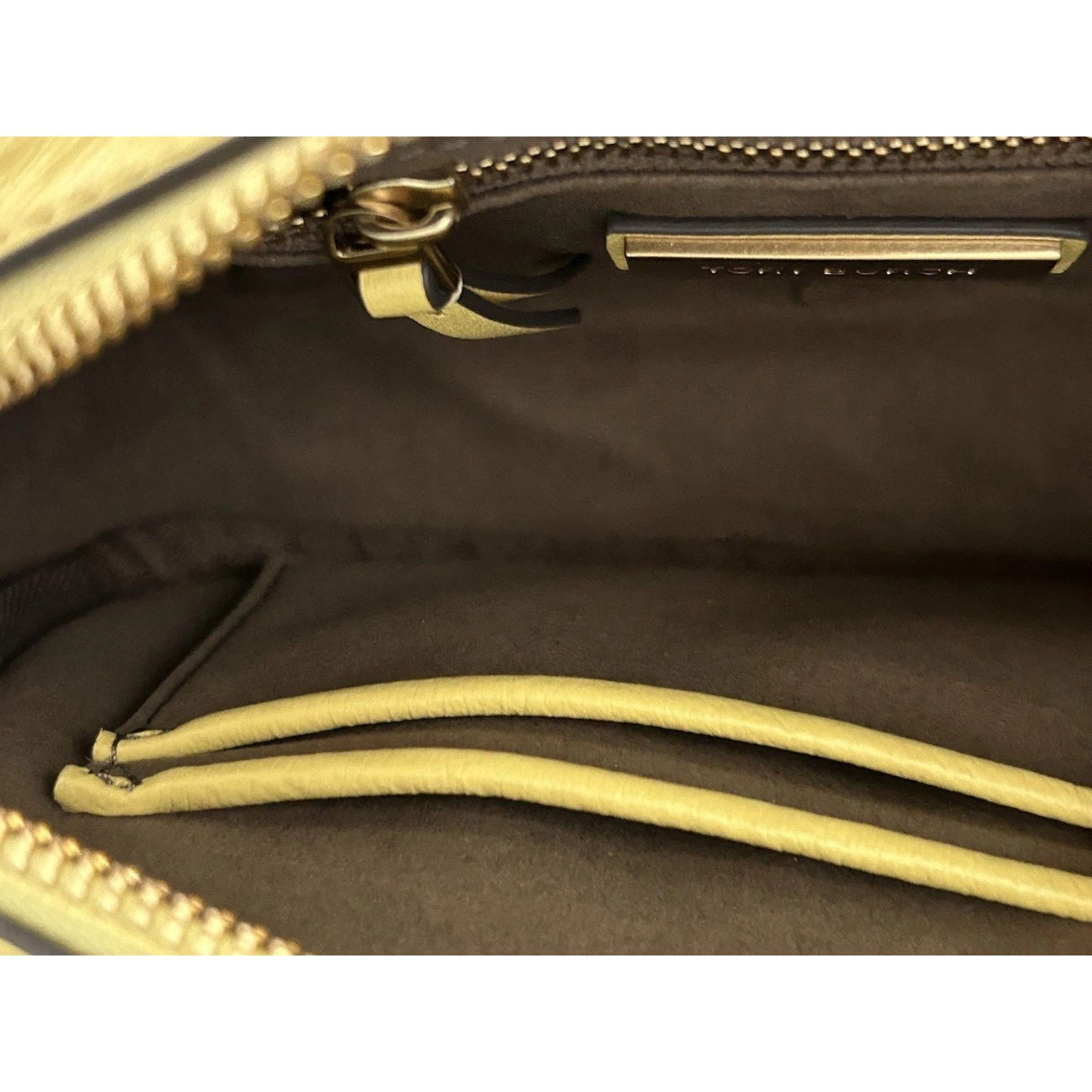 Tory Burch NWT Tory Burch Kira Patent Camera Bag Lemon Yellow 142808 Size ONE SIZE - 6 Thumbnail