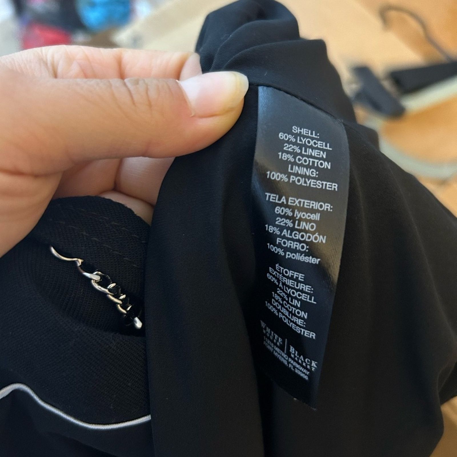 White House Black Market WHBM Black Linen Blend Open Front Moto Jacket Size S / US 4 / IT 40 - 4 Thumbnail