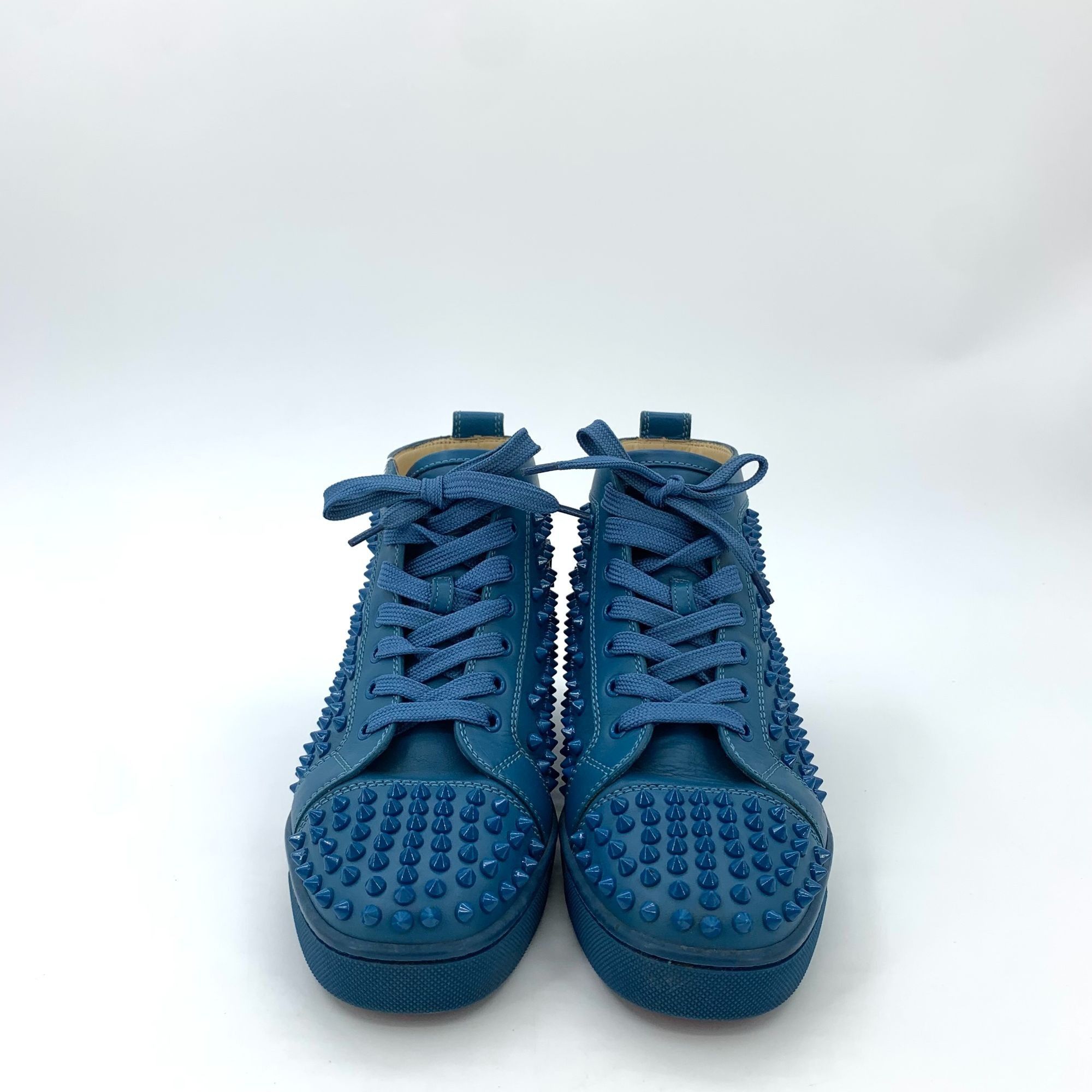 Christian Louboutin Christian Louboutin Blue Studded High-Top Lace-Up Sneakers ( Size US 7 / EU 40 - 8 Thumbnail