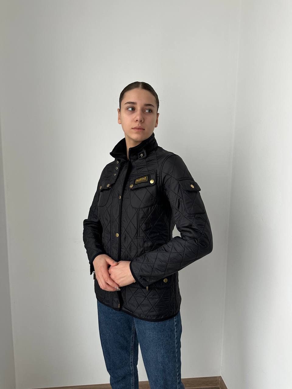 Barbour × Vintage Vintage Barbour International Quilted Black Jacket Size M / US 6-8 / IT 42-44 - 14 Thumbnail