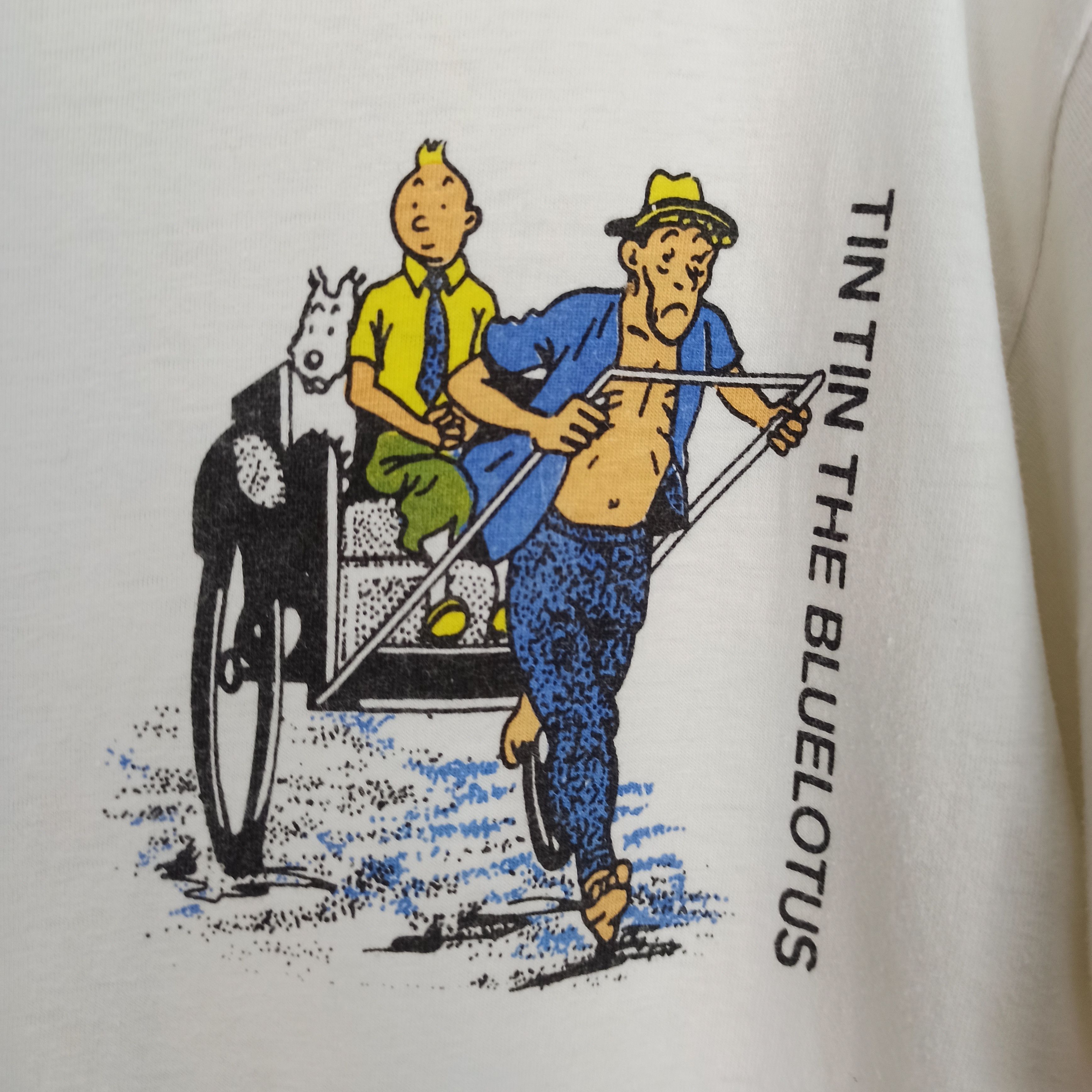 Vintage Vintage Tintin The Blue Lotus t-shirt Single stitch Size US M / EU 48-50 / 2 - 5 Thumbnail