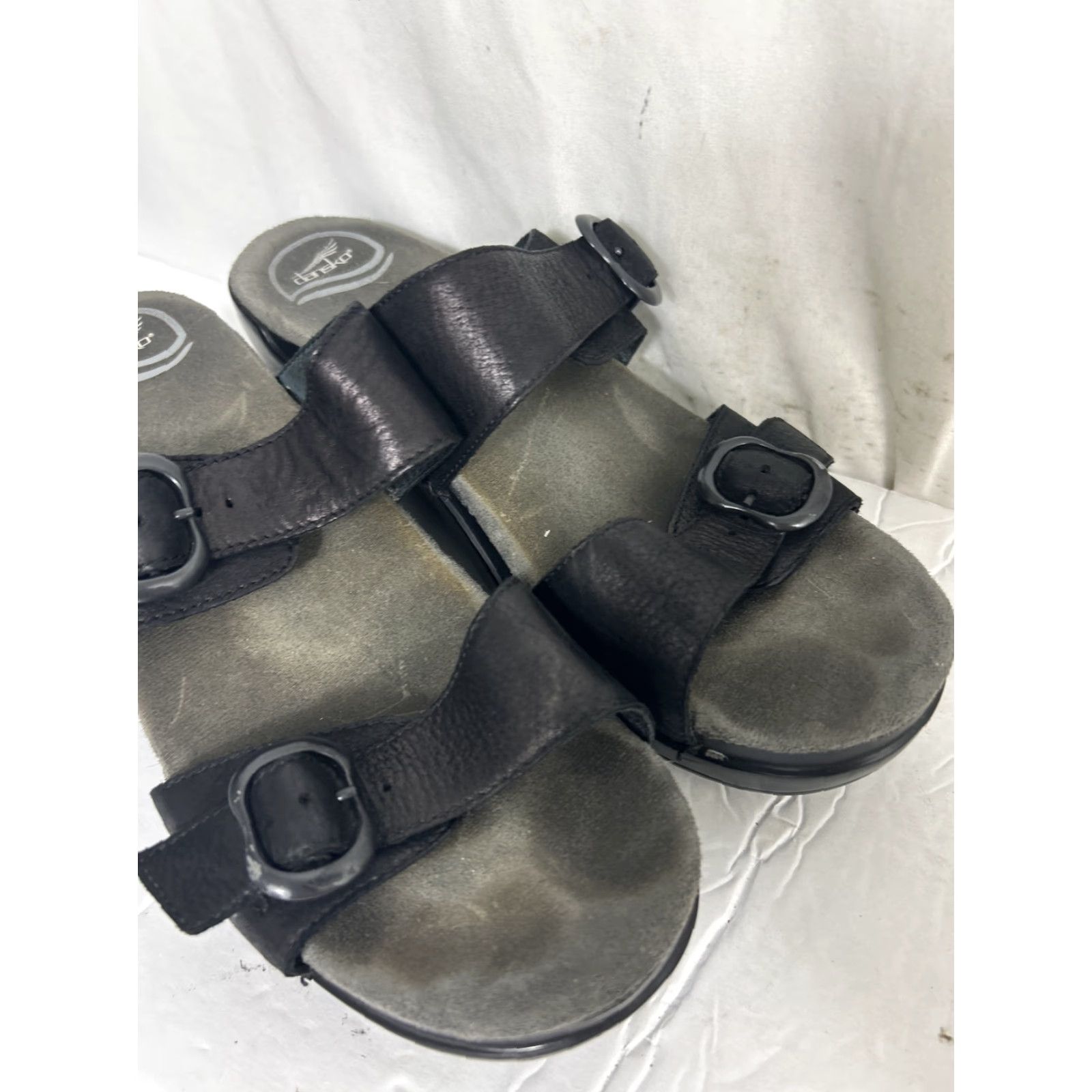 Dansko Dansko Sandals Women's 9.5 US 40 EU Black Sophie Wedge Leather Slide Casual Footwear Size US 10 / IT 40 - 2 Thumbnail