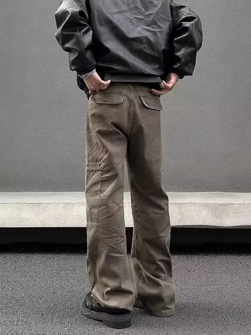 VIBE Vintage Street Hip Hop Y2K Brown Micro Flare Jeans Size US 32 / EU 48 - 2 Thumbnail