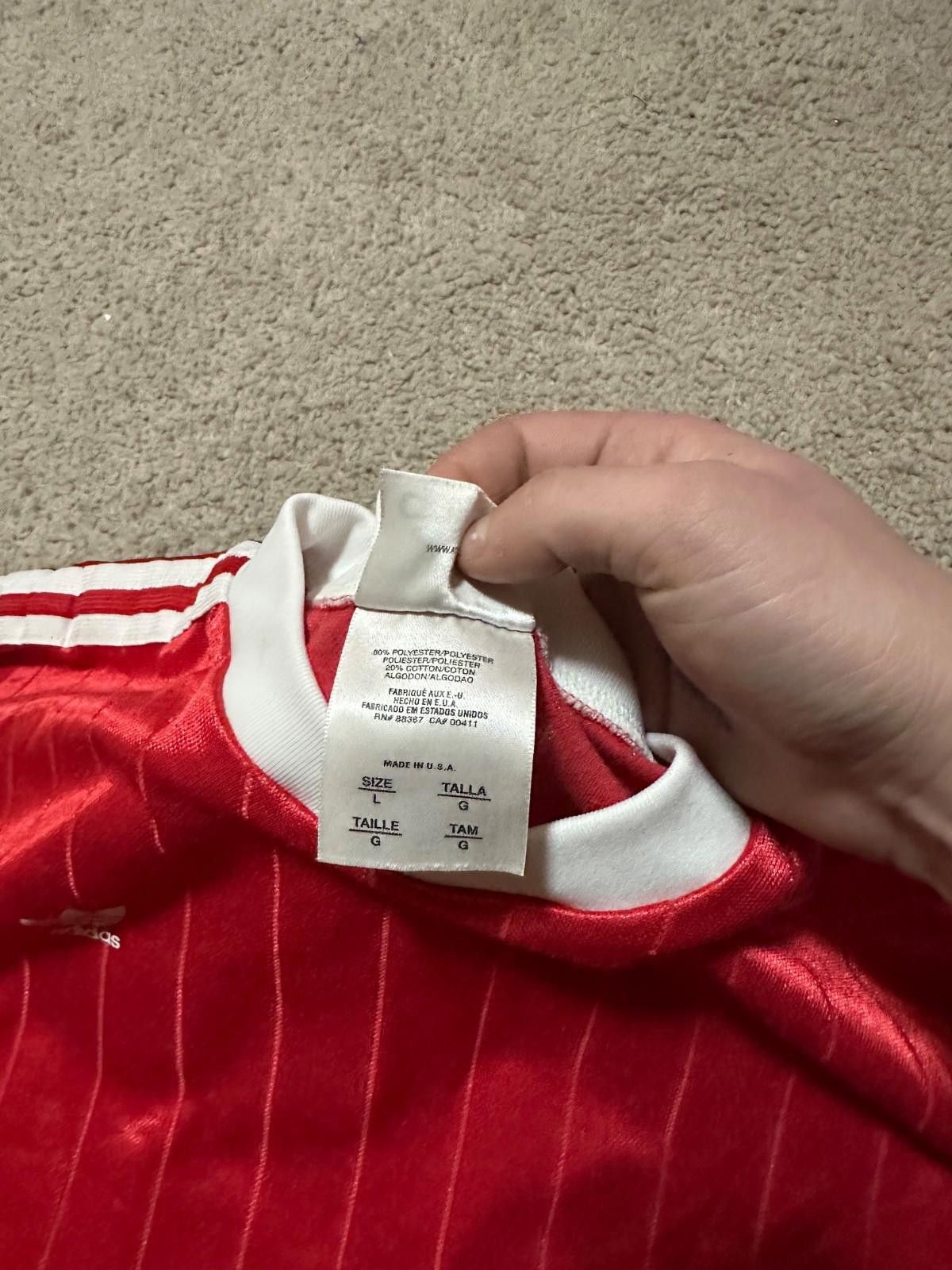 Adidas VINTAGE ADIDAS FOOTBALL SOCCER JERSEY SZ L Made In USA Size US L / EU 52-54 / 3 - 5 Thumbnail