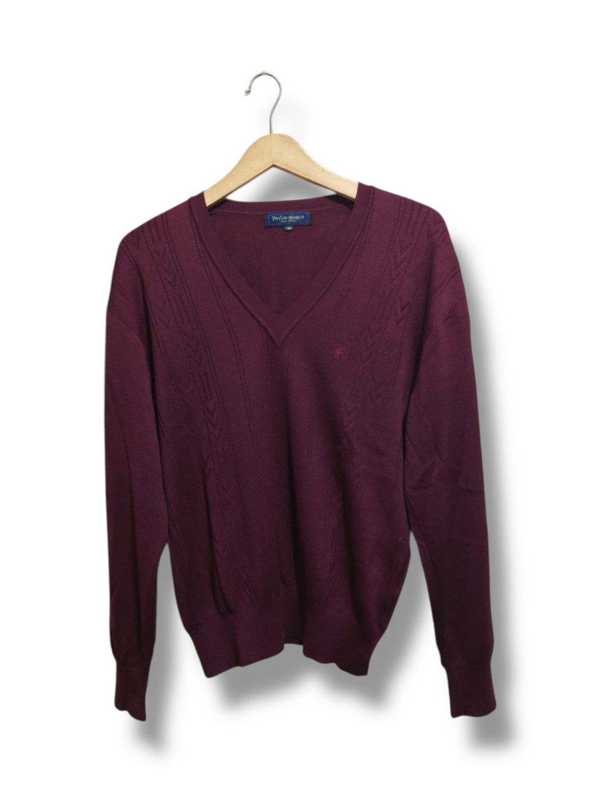 Yves Saint Laurent Yves Saint Laurent YSL V neck Sweatshirt Size US M / EU 48-50 / 2 - 1 Thumbnail