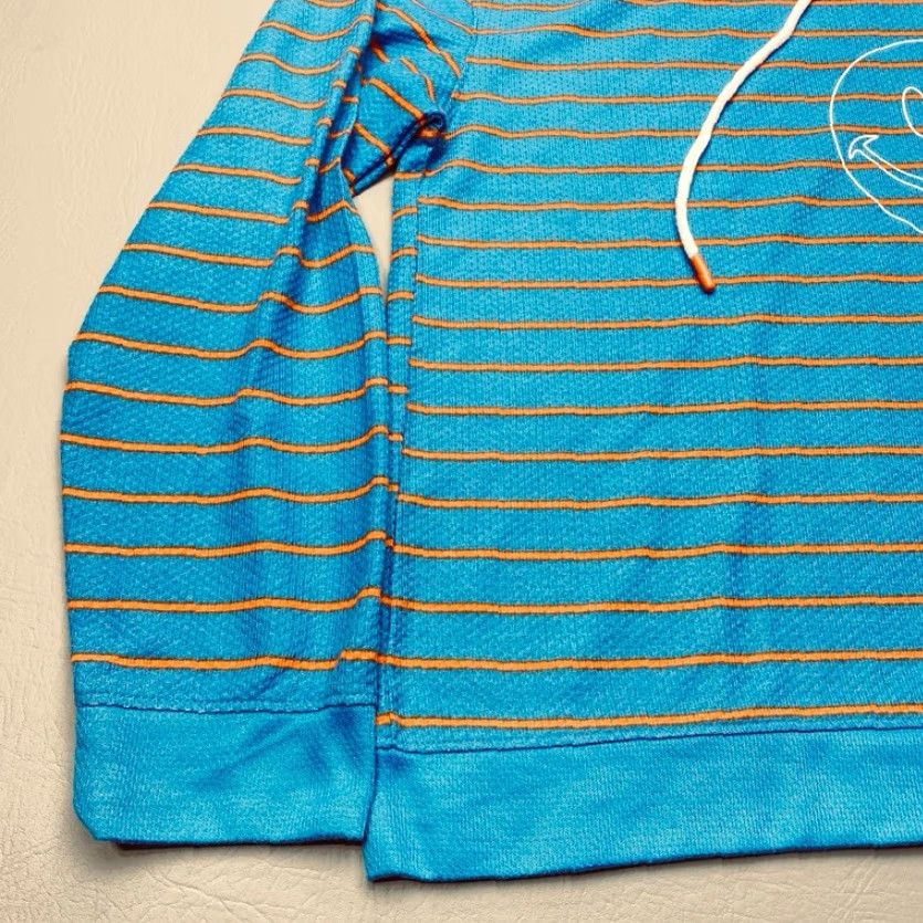 Joe Boxer VINTAGE Joe Boxer Sleepwear Mens XL Hoodie Lightweight Striped Blue Orange Smiley Face Size US XL / EU 56 / 4 - 4 Thumbnail