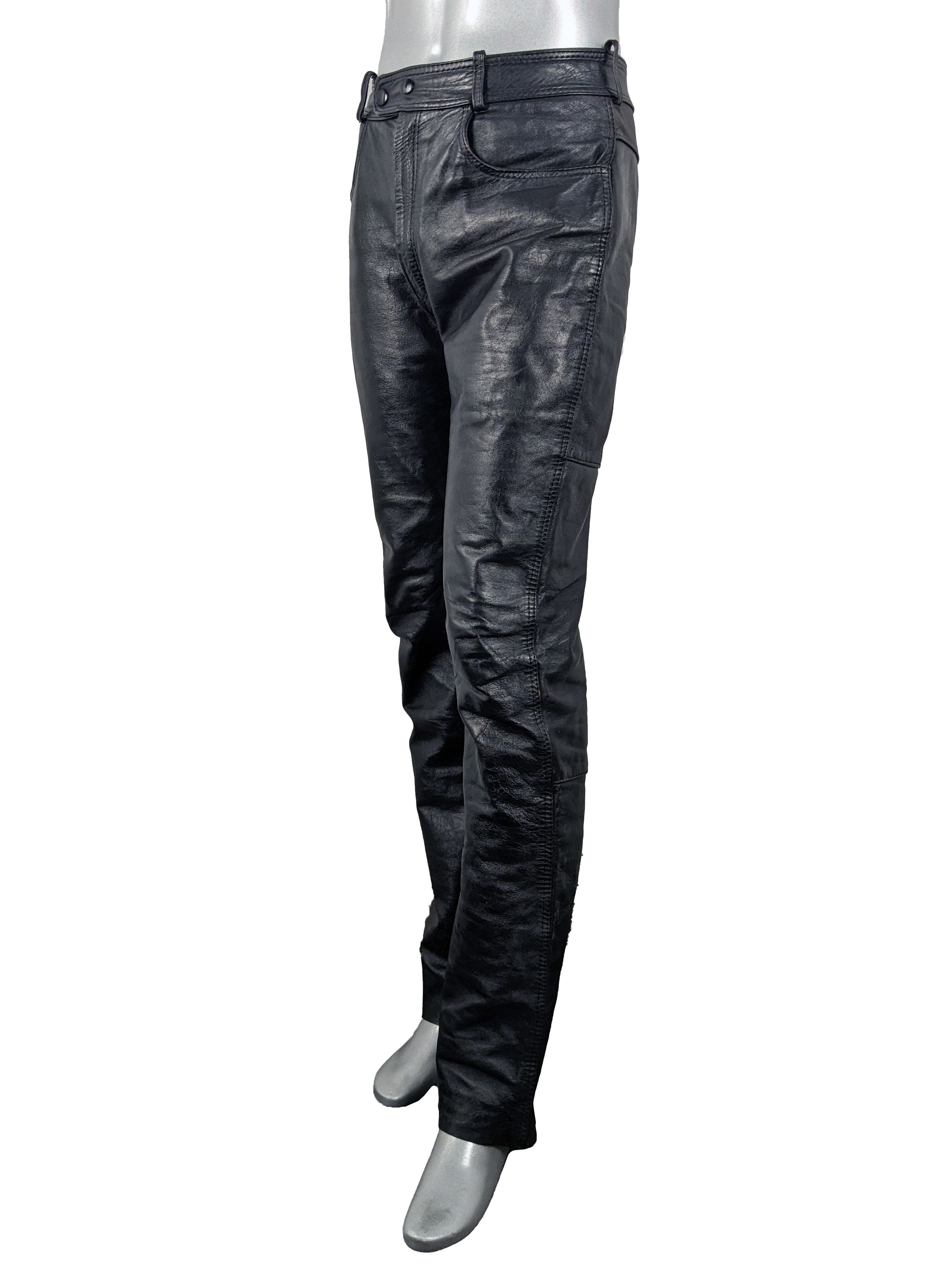Lewis Leathers Vintage 80s Lewis Leathers Black Leather Motorcycle Pants Size US 32 / EU 48 - 4 Thumbnail