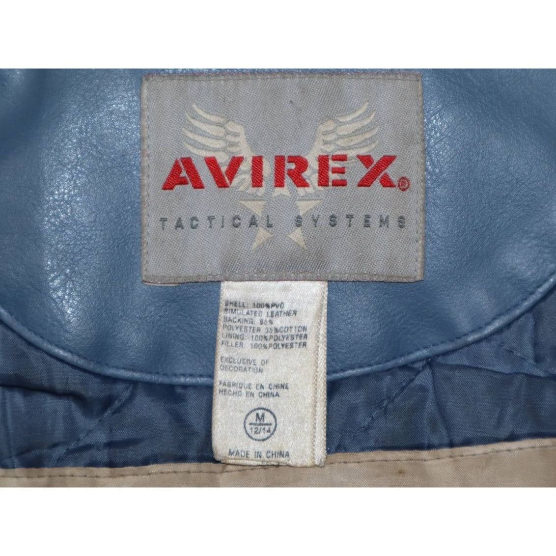 Avirex 90s Avirex Blue Leather Varsity Jacket Women M Size M / US 6-8 / IT 42-44 - 3 Thumbnail