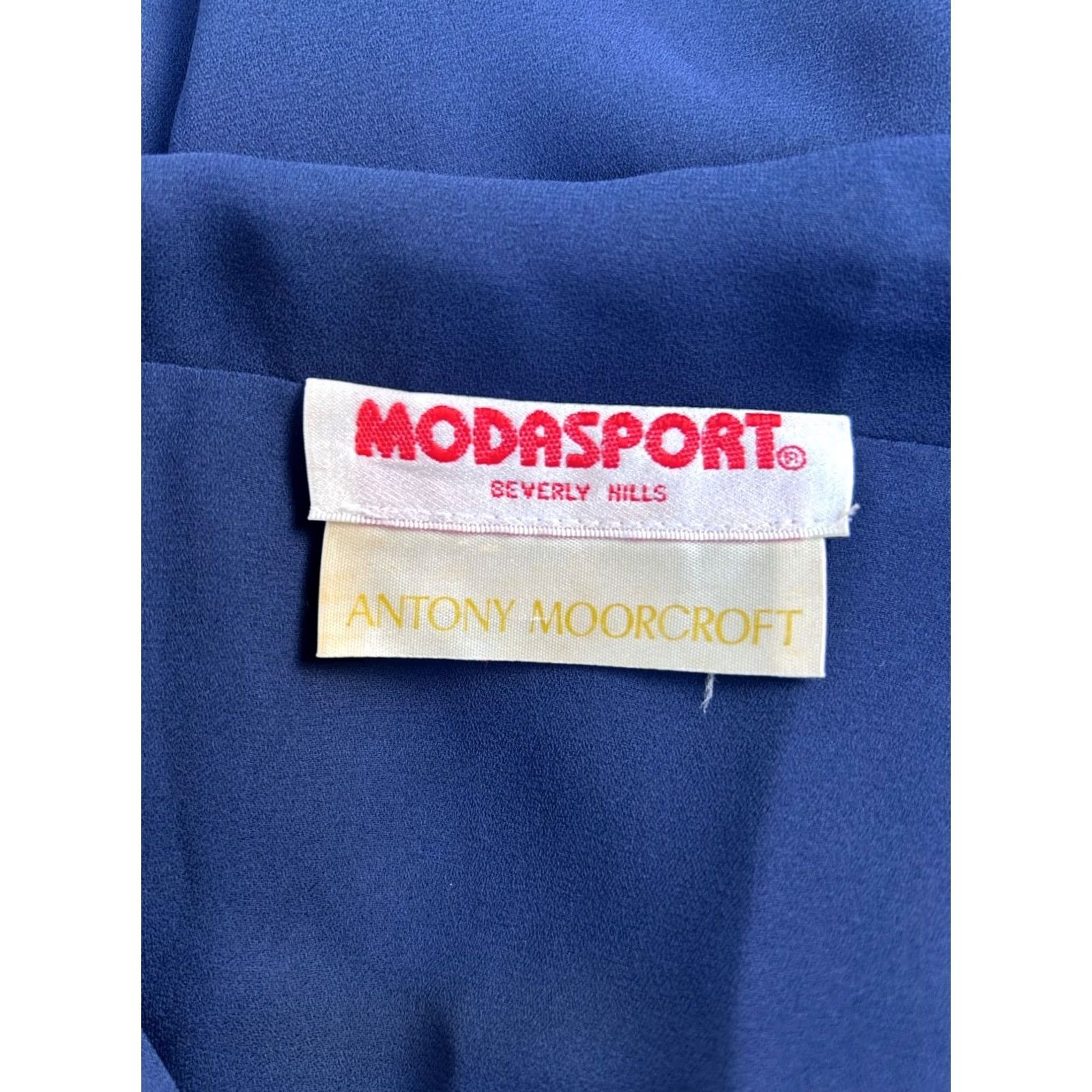 Doublet VTG Modasport Beverly Hills Antony Moorcroft Blue Double Breasted Blazer Small Women Short Sleeve Notch Lapel Vintage Blazer Size S / US 4 / IT 40 - 3 Thumbnail