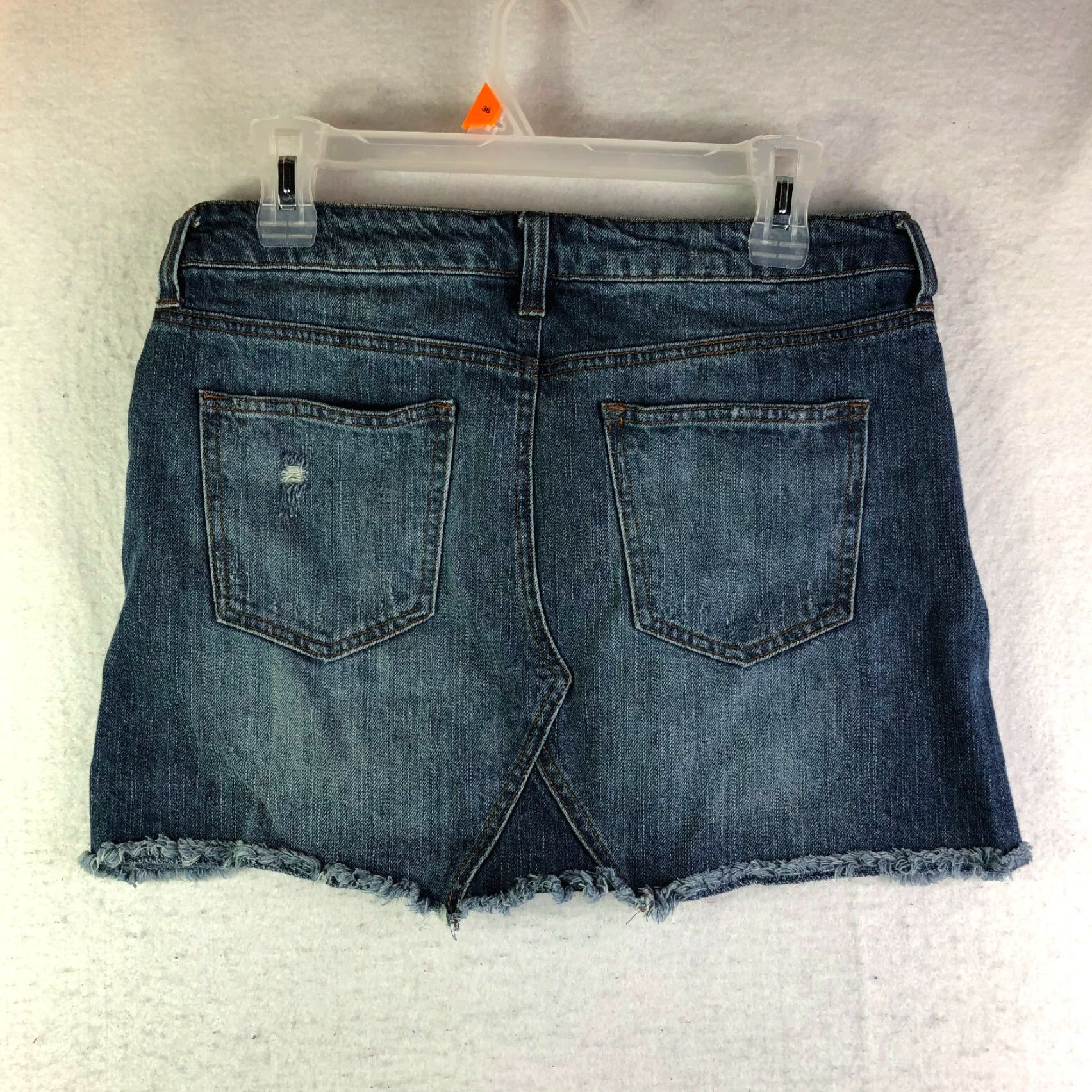 Vintage Altered State Distressed Button Blue Jean Mini Midi Skirt M 31" Waist Blue Denim Skirt Size 32" / US 10 / IT 46 - 7 Thumbnail