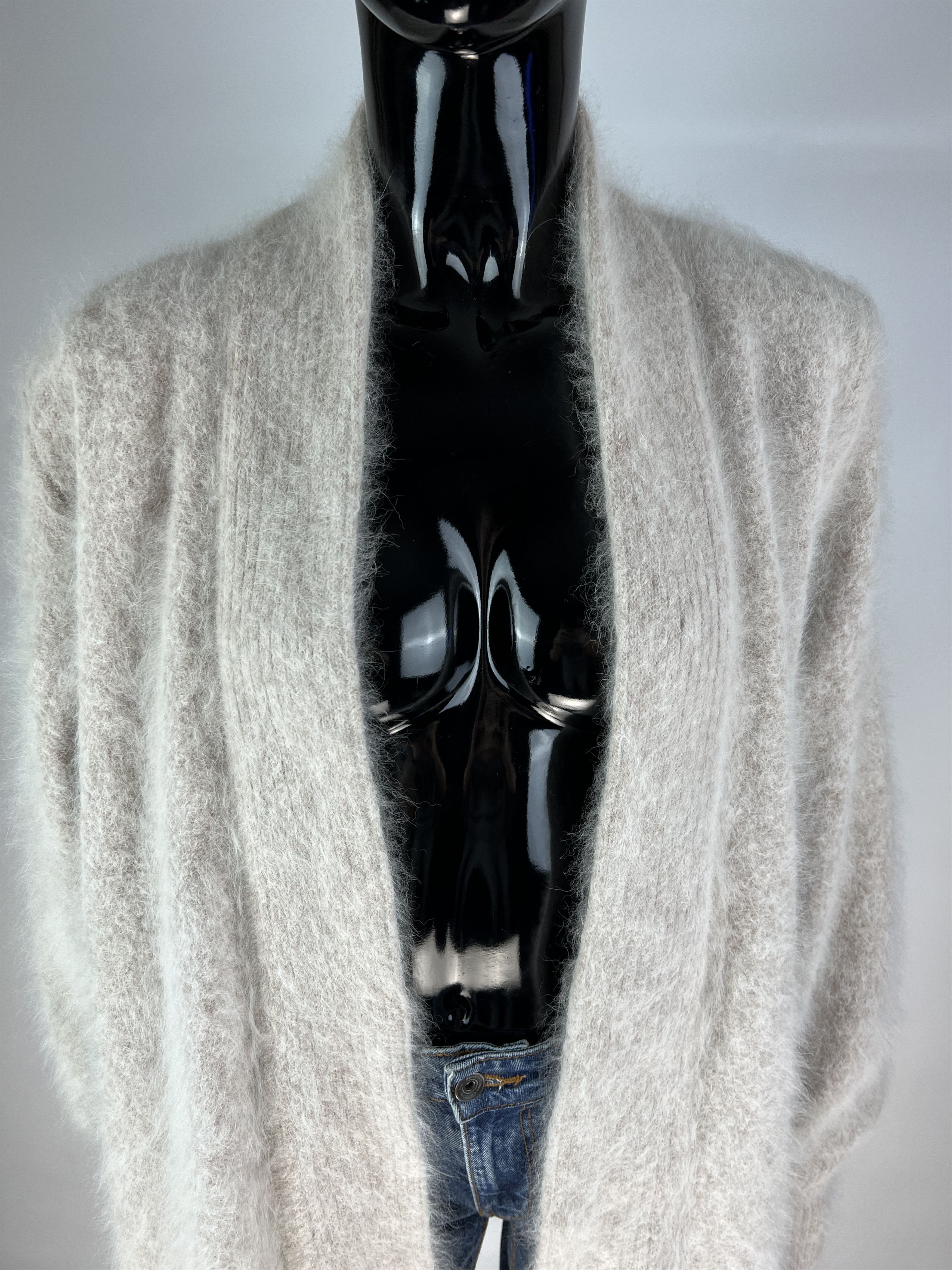Designer × Vintage Venesha Vintage 80% Angora Cardigan Open Front Korea Size M Size M / US 6-8 / IT 42-44 - 8 Thumbnail